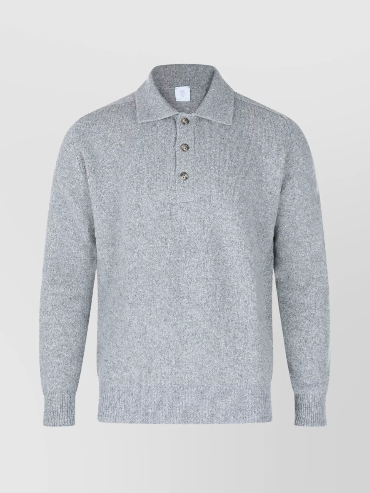 Eleventy Ribbed Crewneck Sweater With Cuffs And Hem In Gray