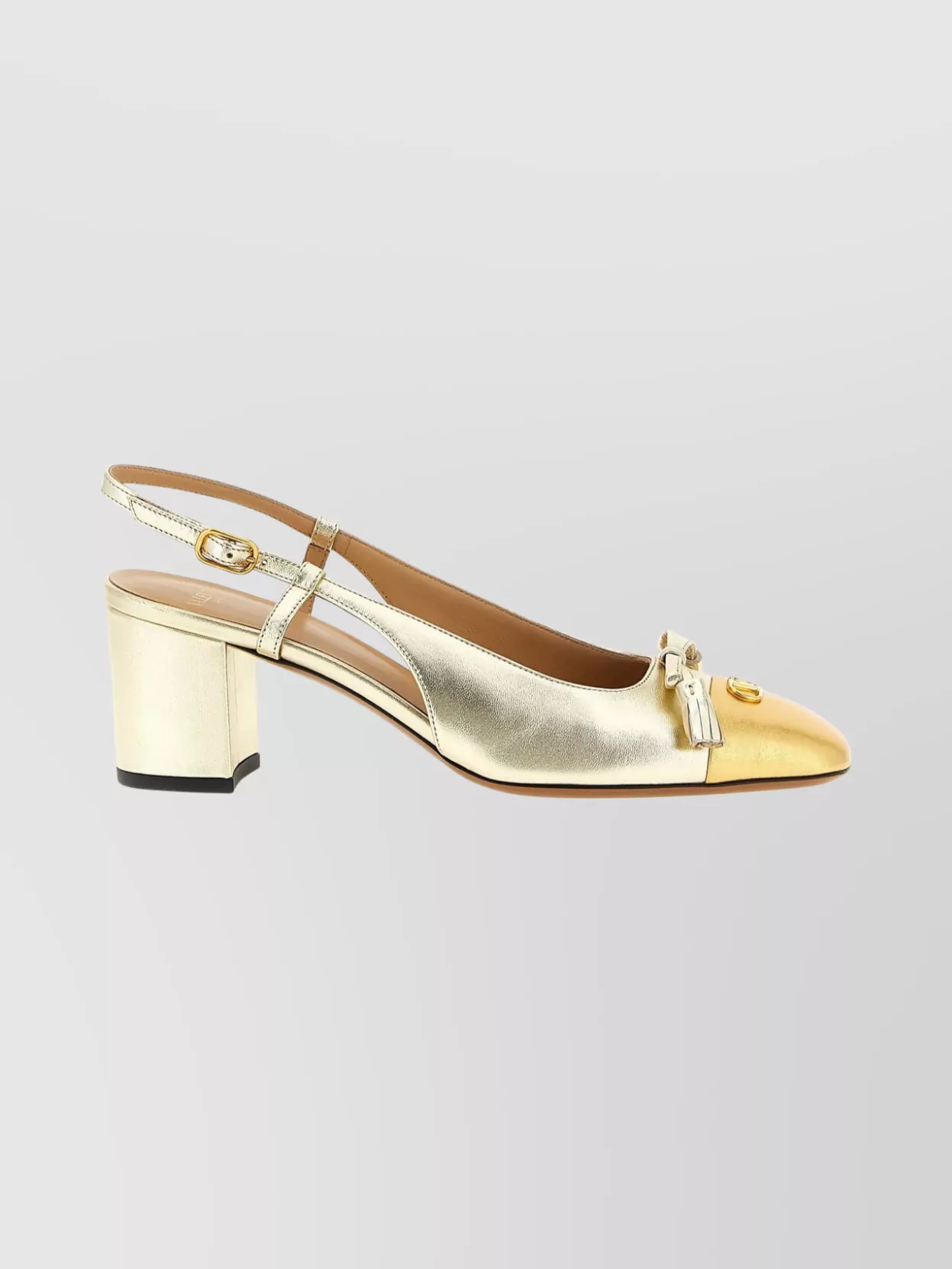 Valentino Slingback Pumps With Bow And Block Heel In Multi