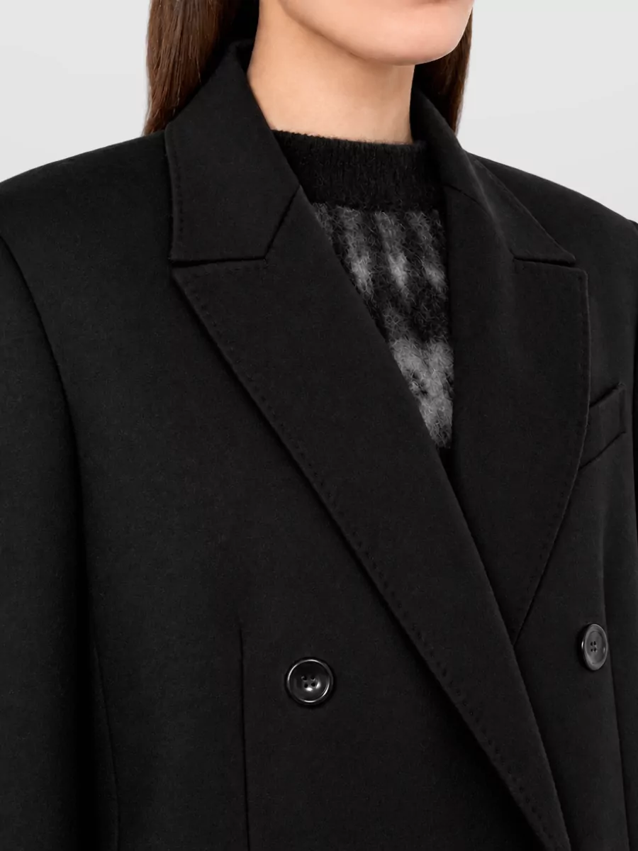 S Max Mara Virgin Wool Double Breasted Coat