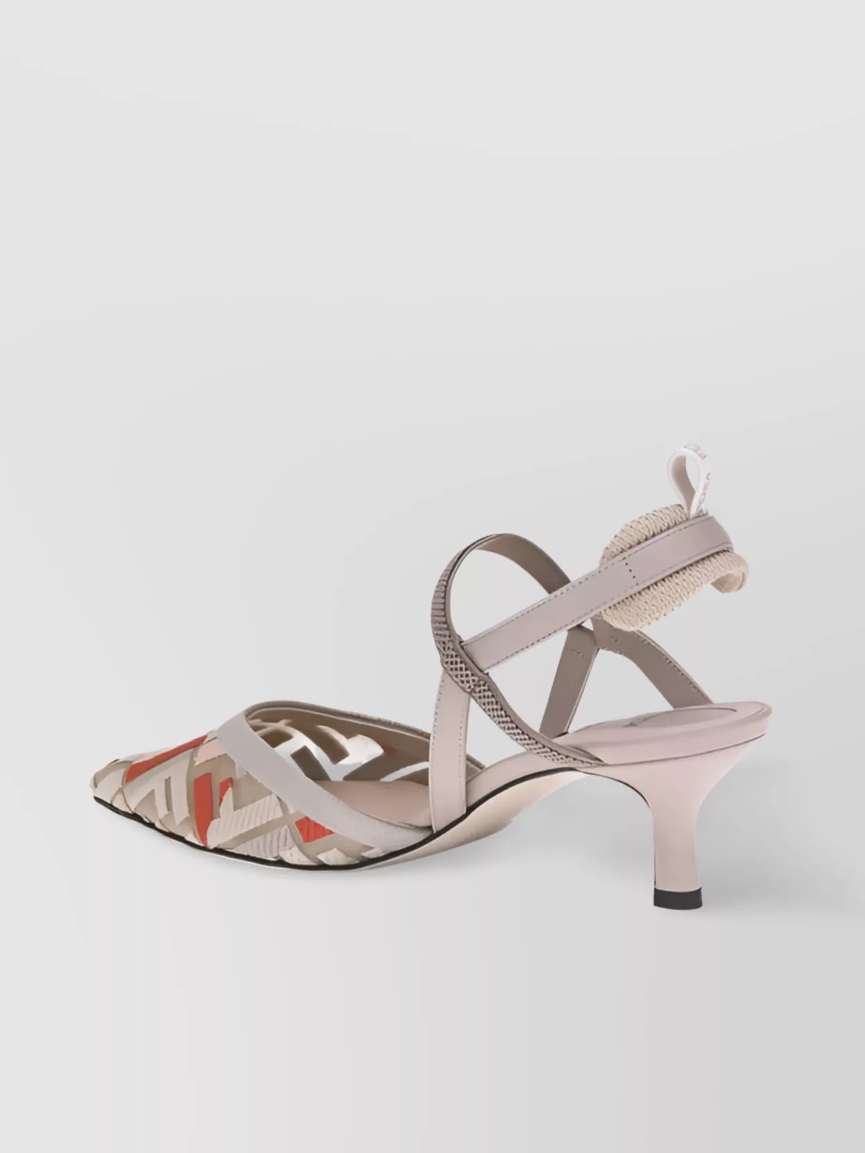 Fendi Mesh Pointed Toe Pumps With Ff Embroidery