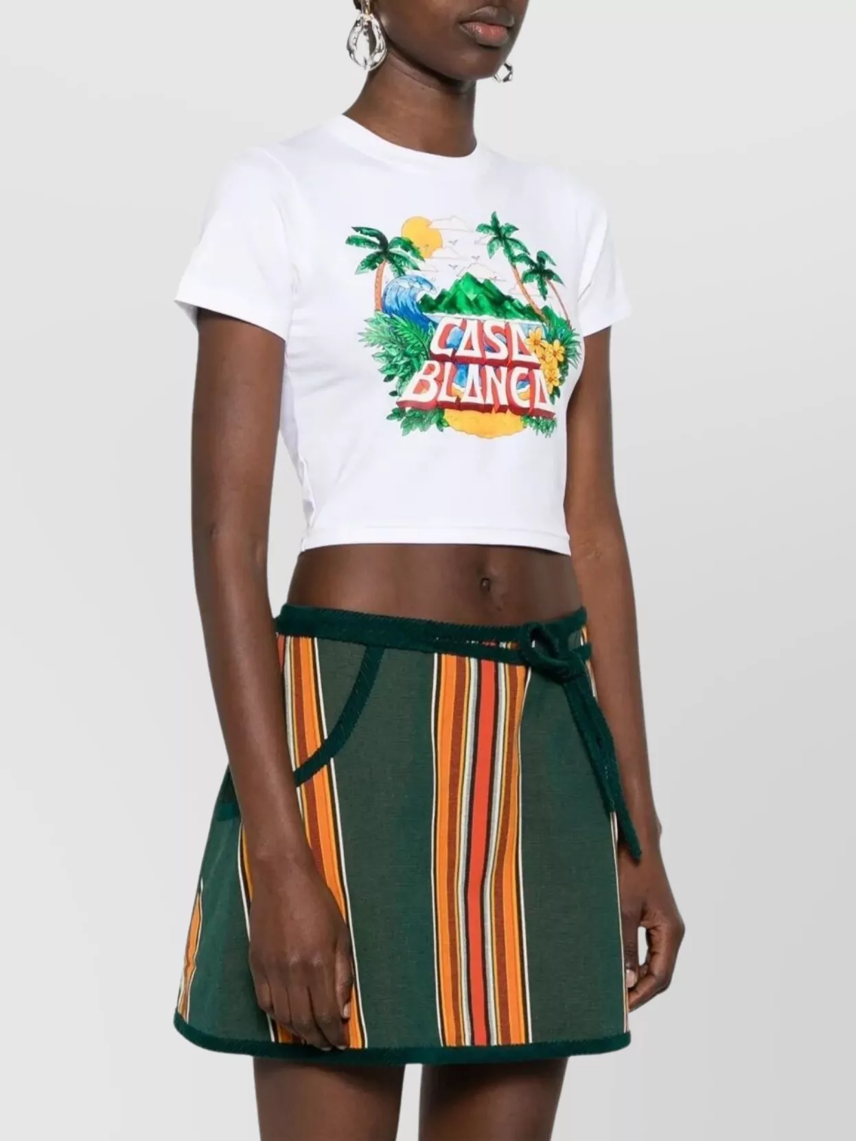Casablanca Beach Wave Cropped T-Shirt