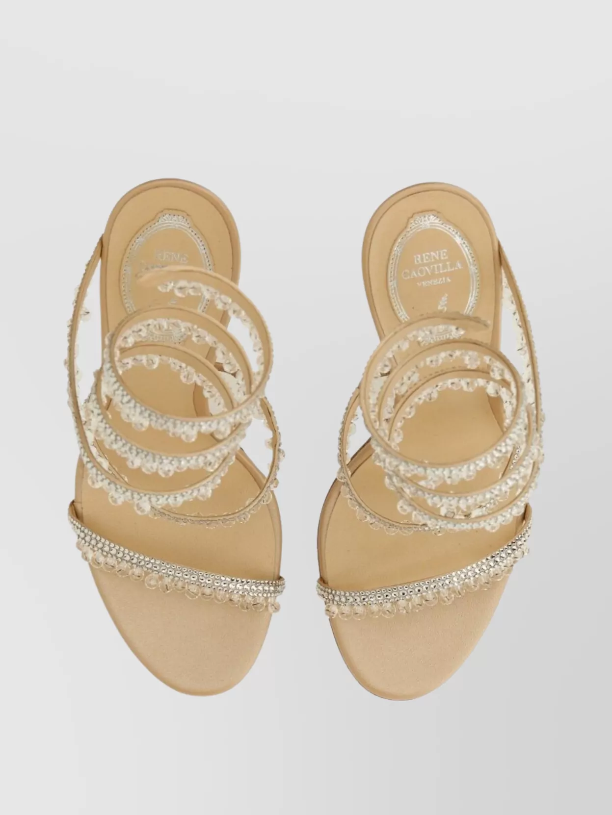 Rene Caovilla Crystal Strap Sandal Open Toe