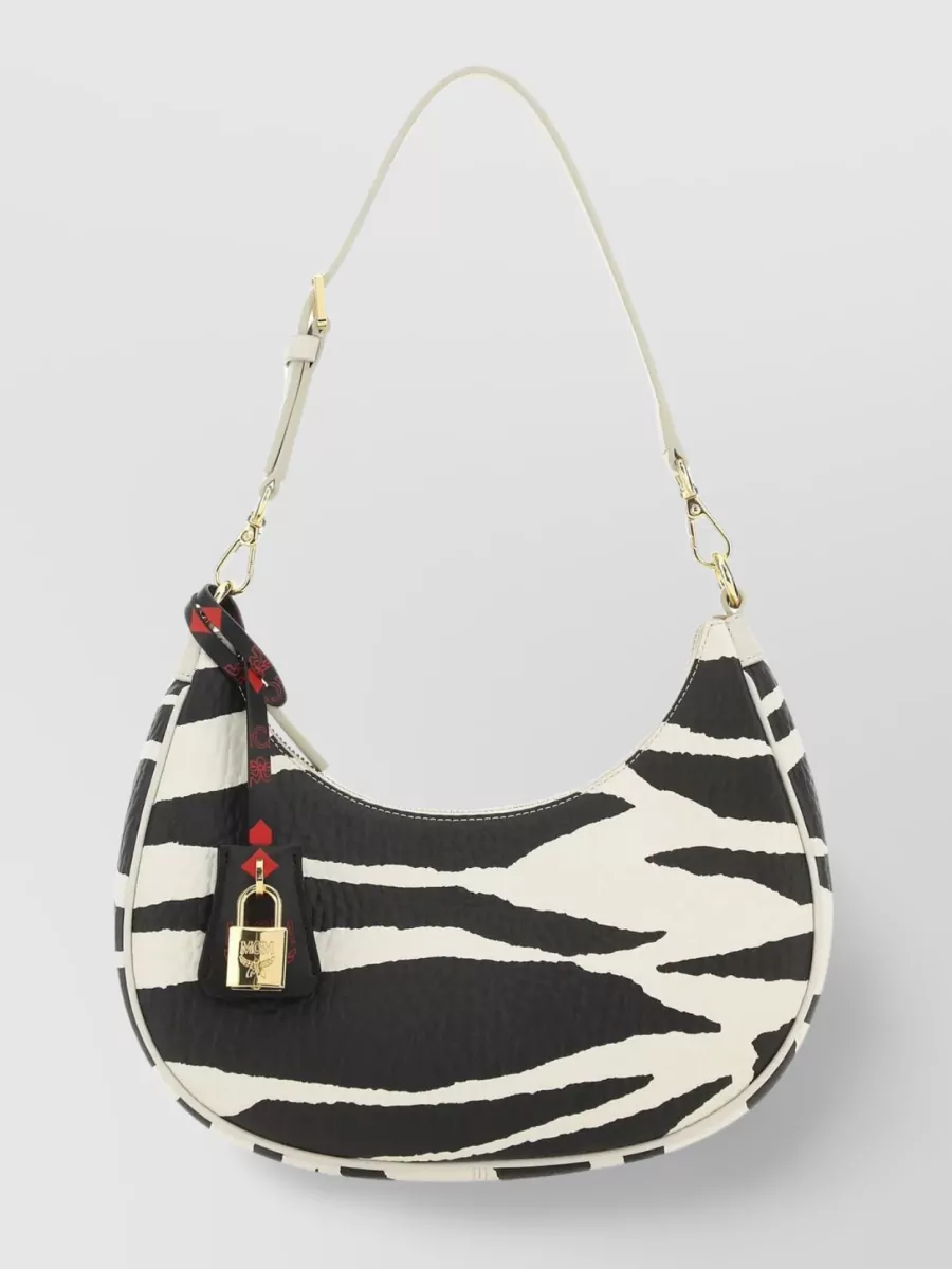 Shop Mcm Compact Safari Chain Shoulder Bag In White