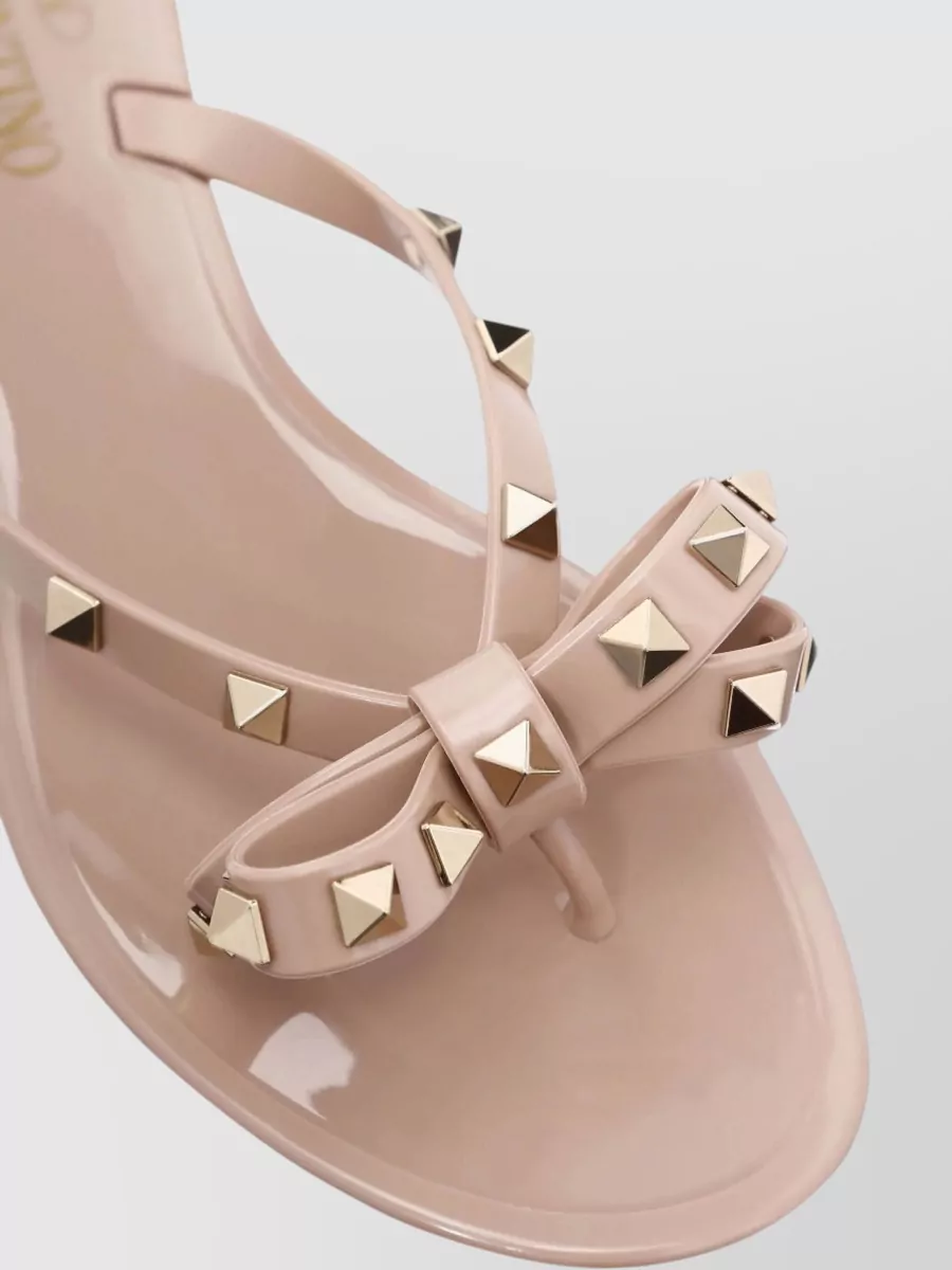Valentino Garavani Bow Studded Thong Sandals