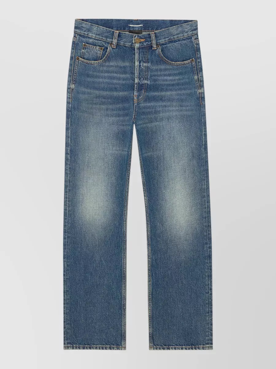 Saint Laurent denim loose straight-leg mid-rise jeans