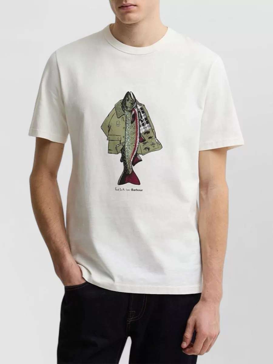 Barbour Cotton Fishing Print Short Sleeve T-Shirt