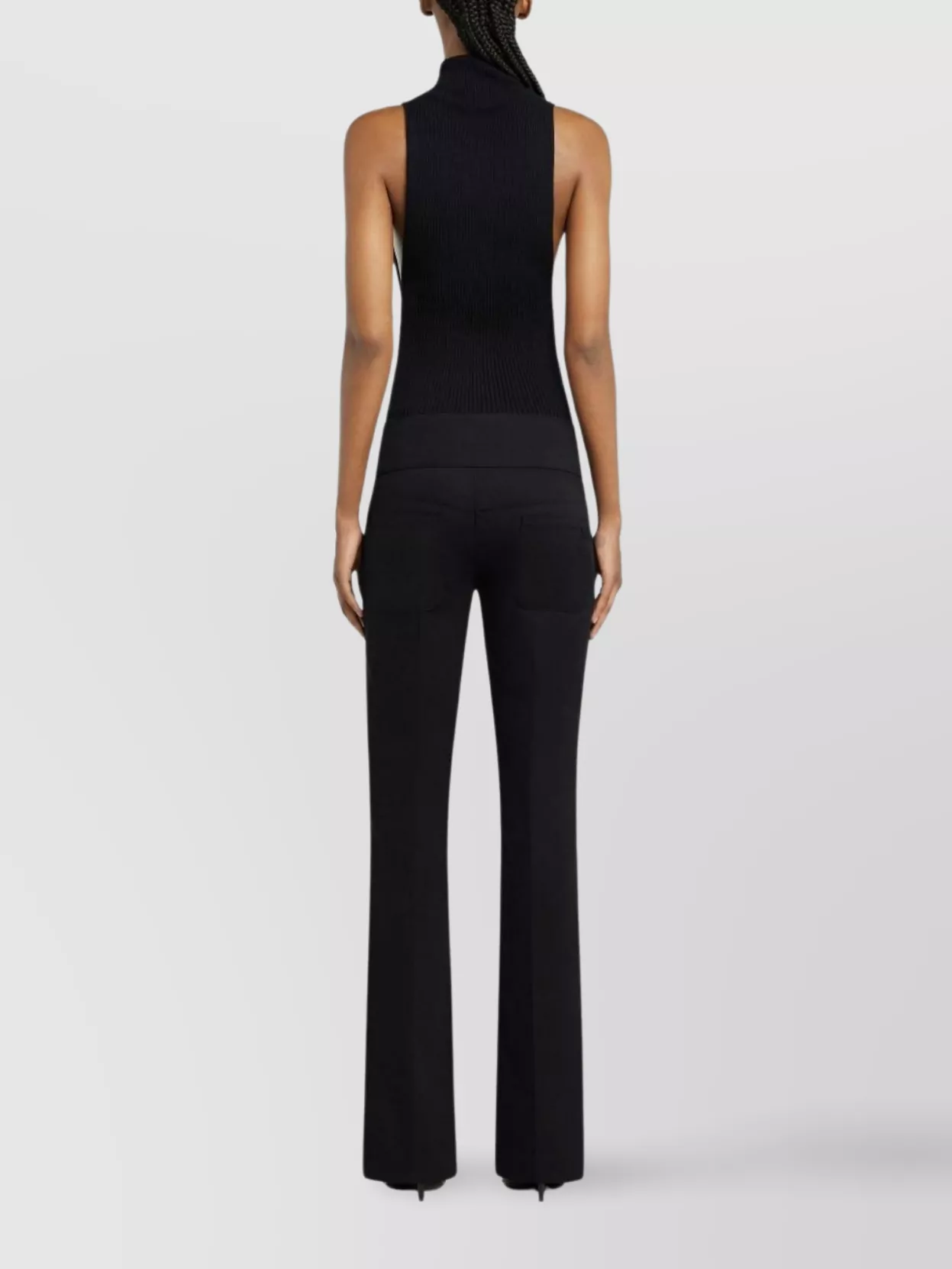 Courrèges Belted Waist Flared Leg Trousers