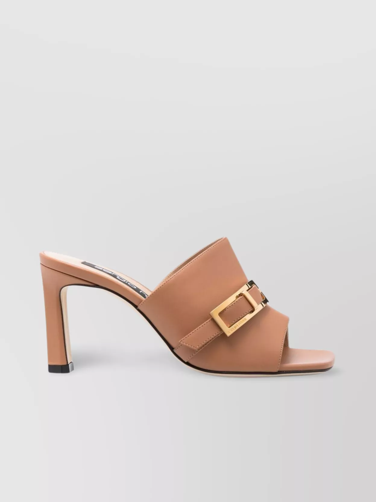 Sergio Rossi Buckle-detail Leather Mules In Pink