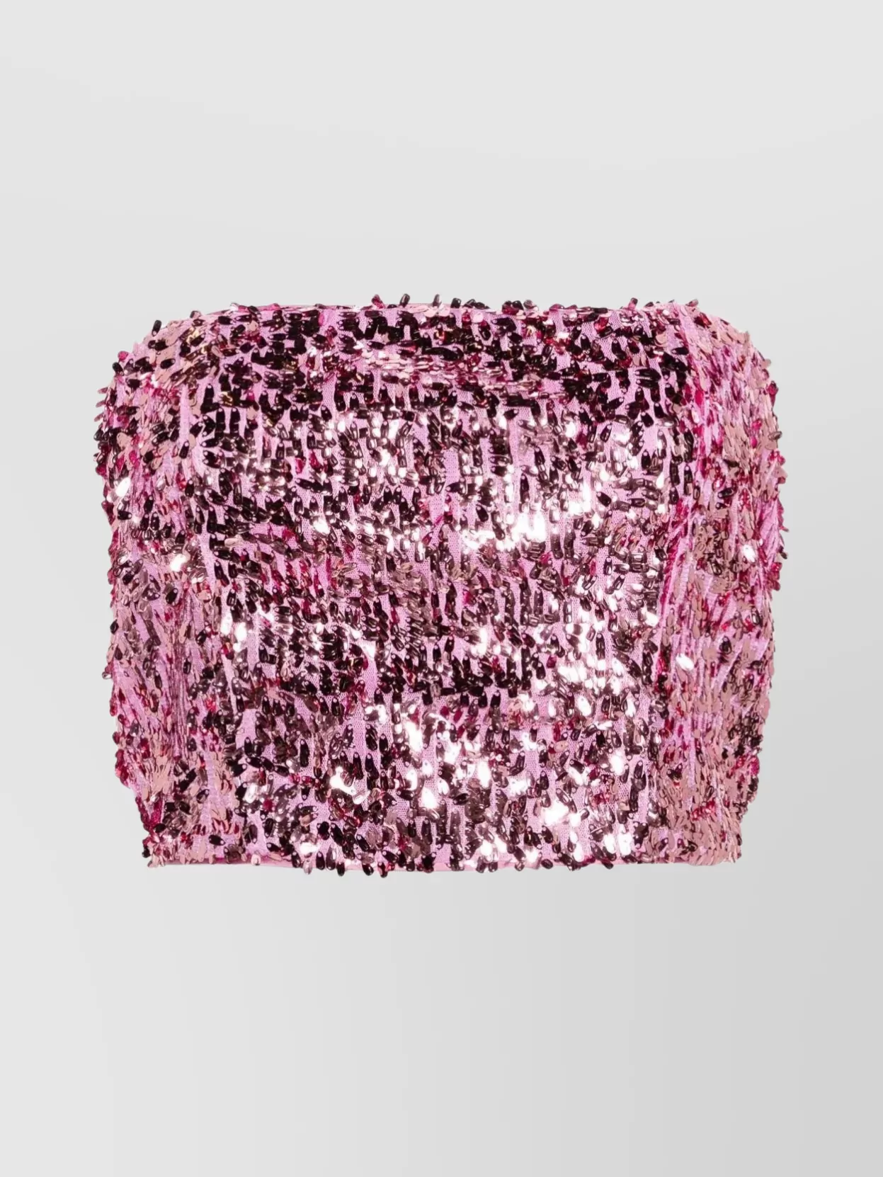 Shop Rotate Birger Christensen Embellished Strapless Crop Top In Pink
