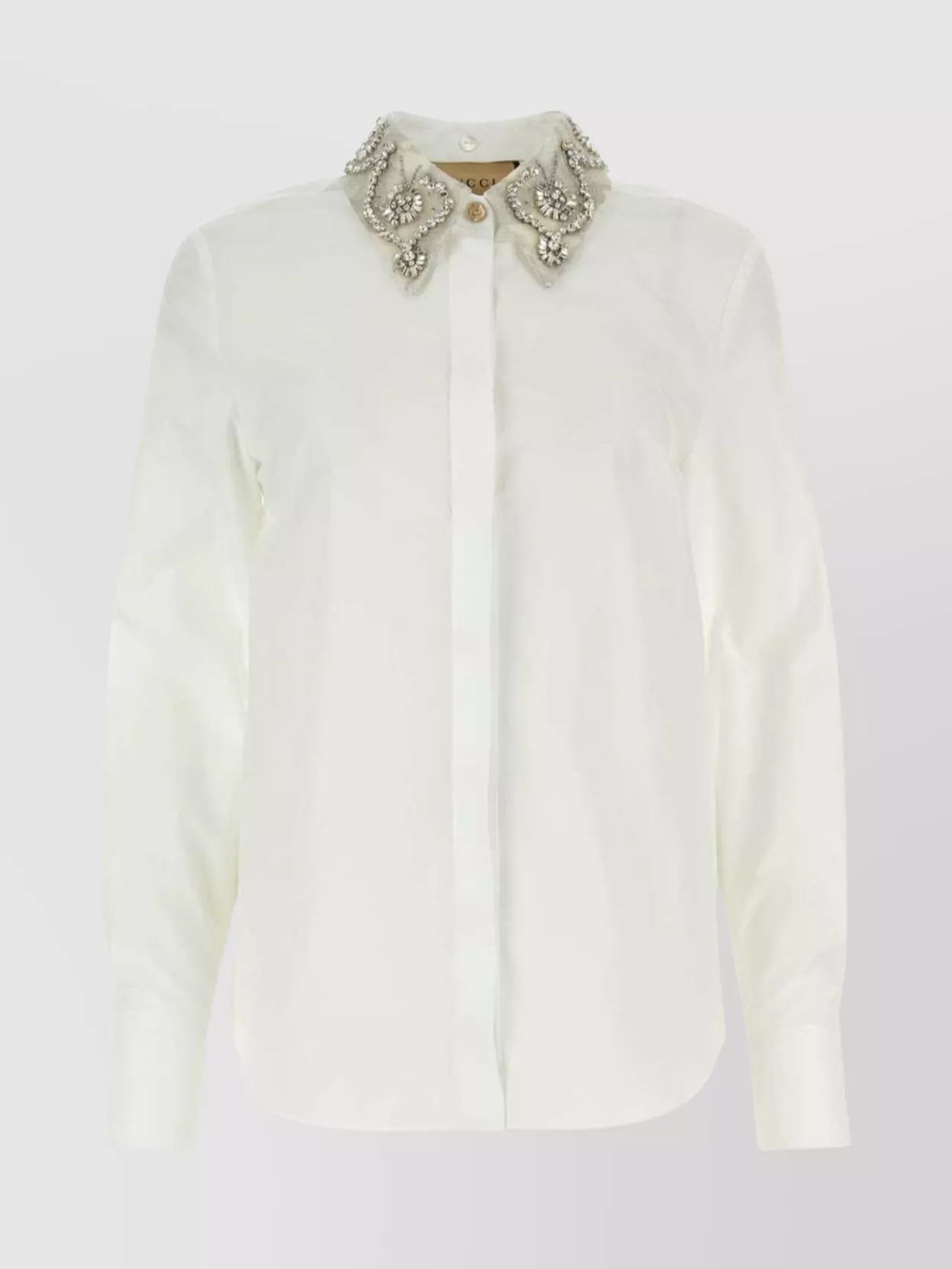 Gucci Detachable Collar Buttoned Shirt In White