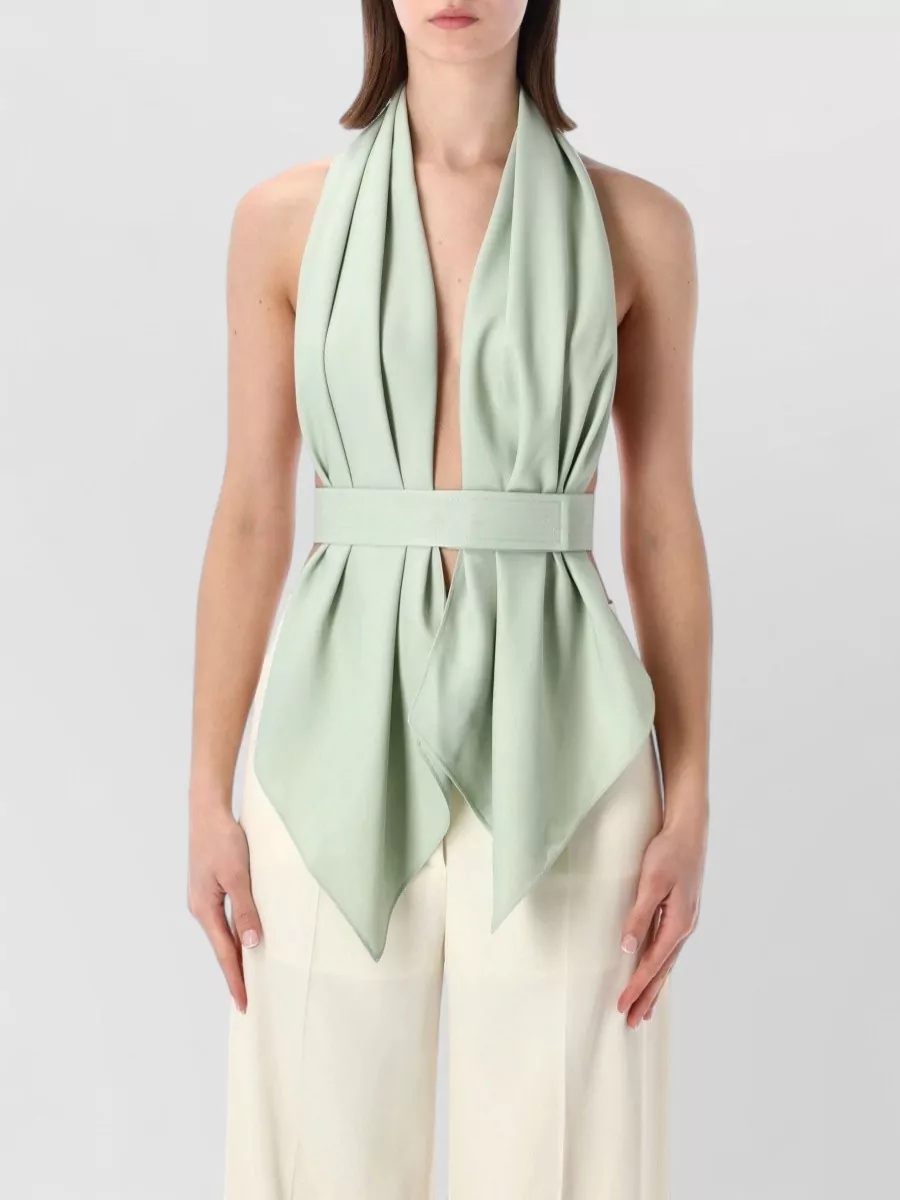 Alberta Ferretti Draped Sleeveless Blouse