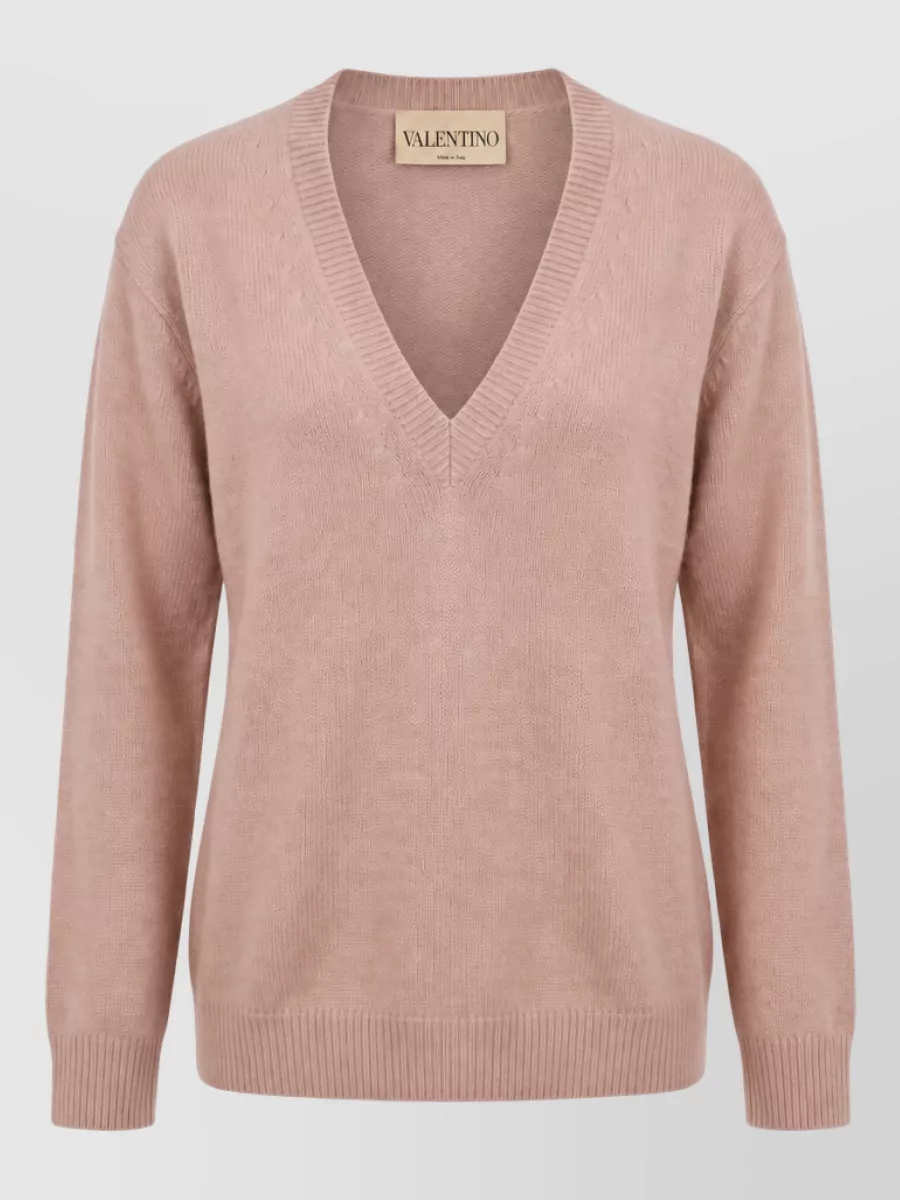 Valentino Cashmere v-neck long-sleeve jumper