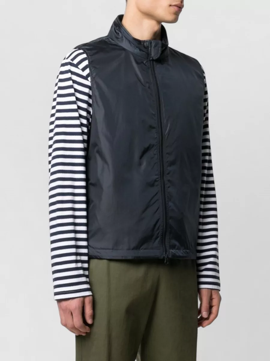 Aspesi High Collar Nylon Silk Sleeveless Jacket