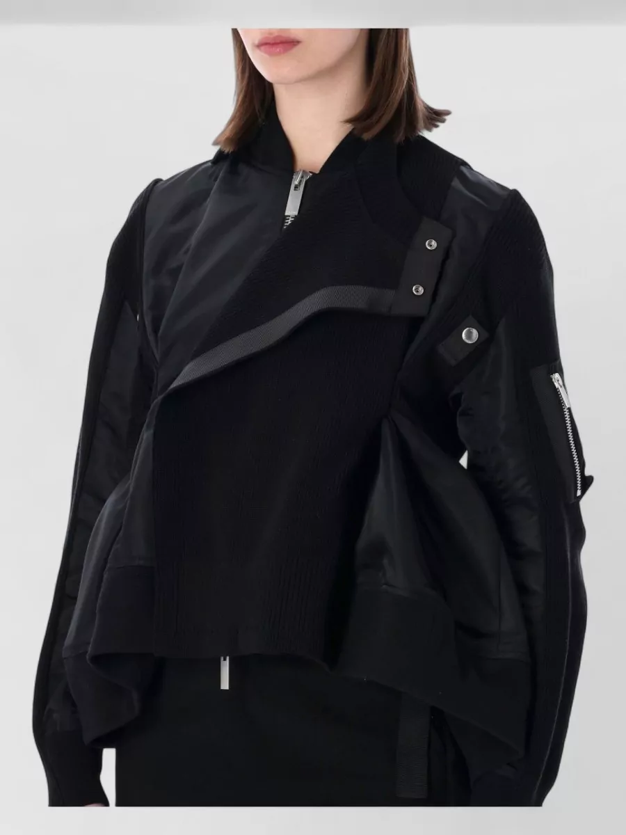 Sacai Ribbed Relaxed-Fit Blouson Jacket