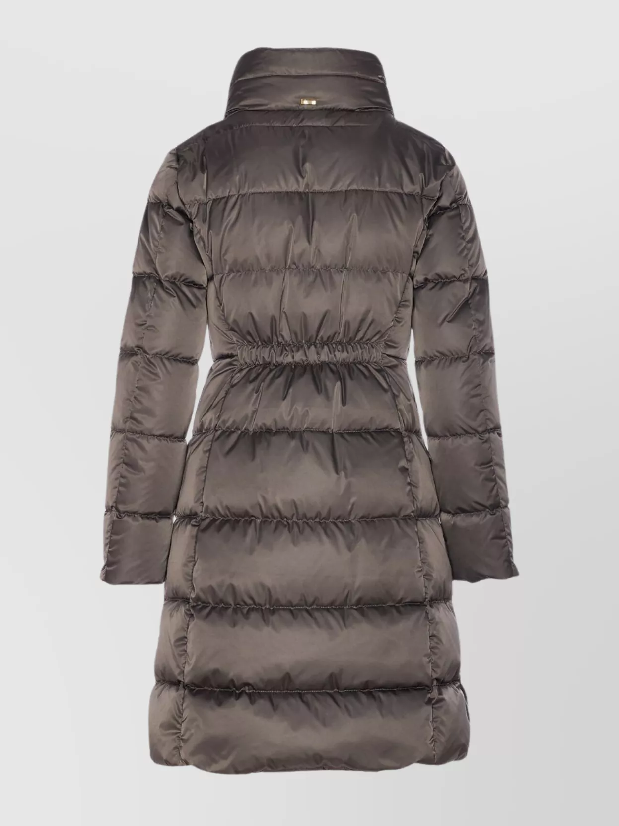 Herno Long Padded Down Jacket With High Collar In Brown