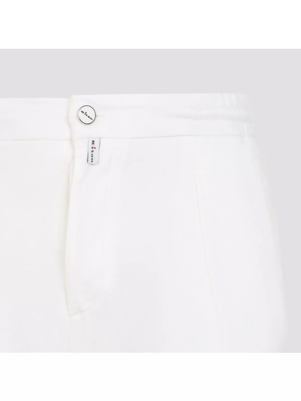 KITON LYOCELL PANTS ELASTIC WAIST POCKETS