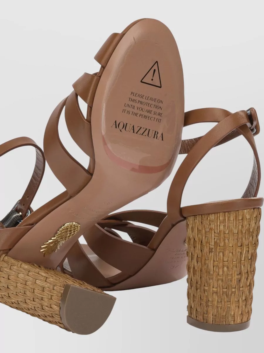 Aquazzura Leather Copacabana 85Mm Heeled Sandals