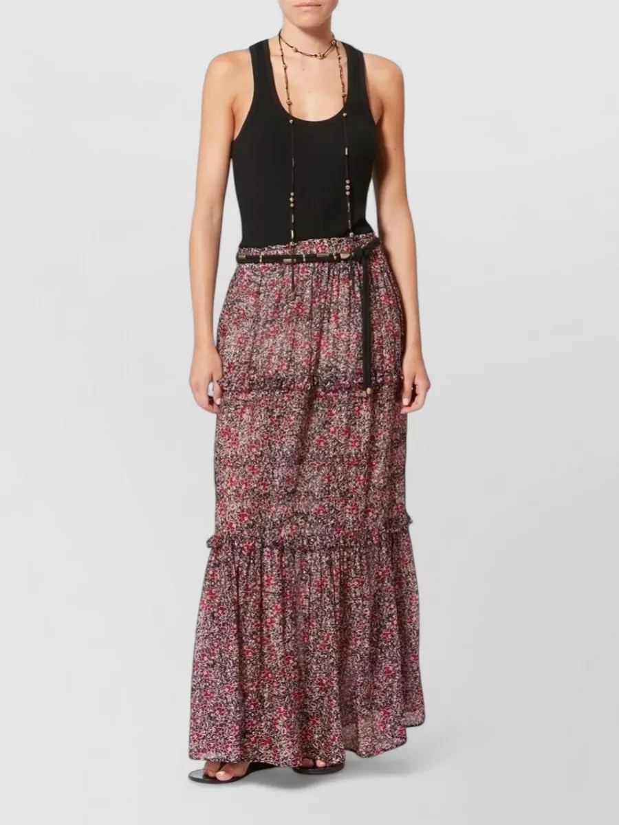 Isabel Marant Etoile Volomia Cotton Voile Floral Maxi Skirt