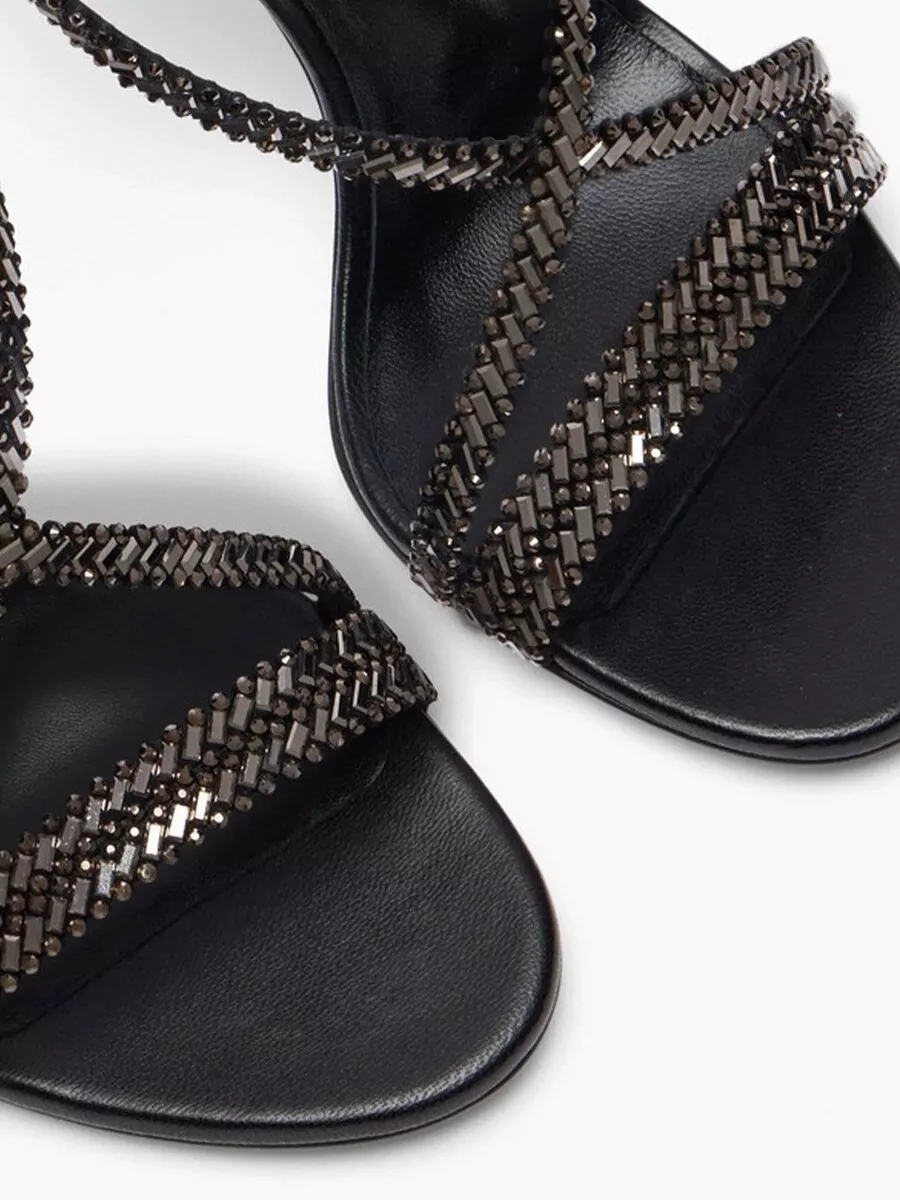 Casadei High Heel Sandals Embellished Straps Open Toe In Black