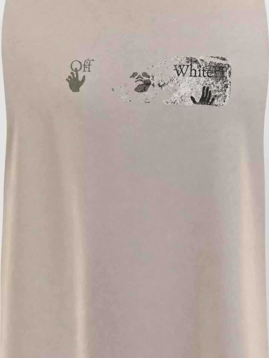 Off-White Cotton Oversized Printed Short-Sleeve T-Shirt