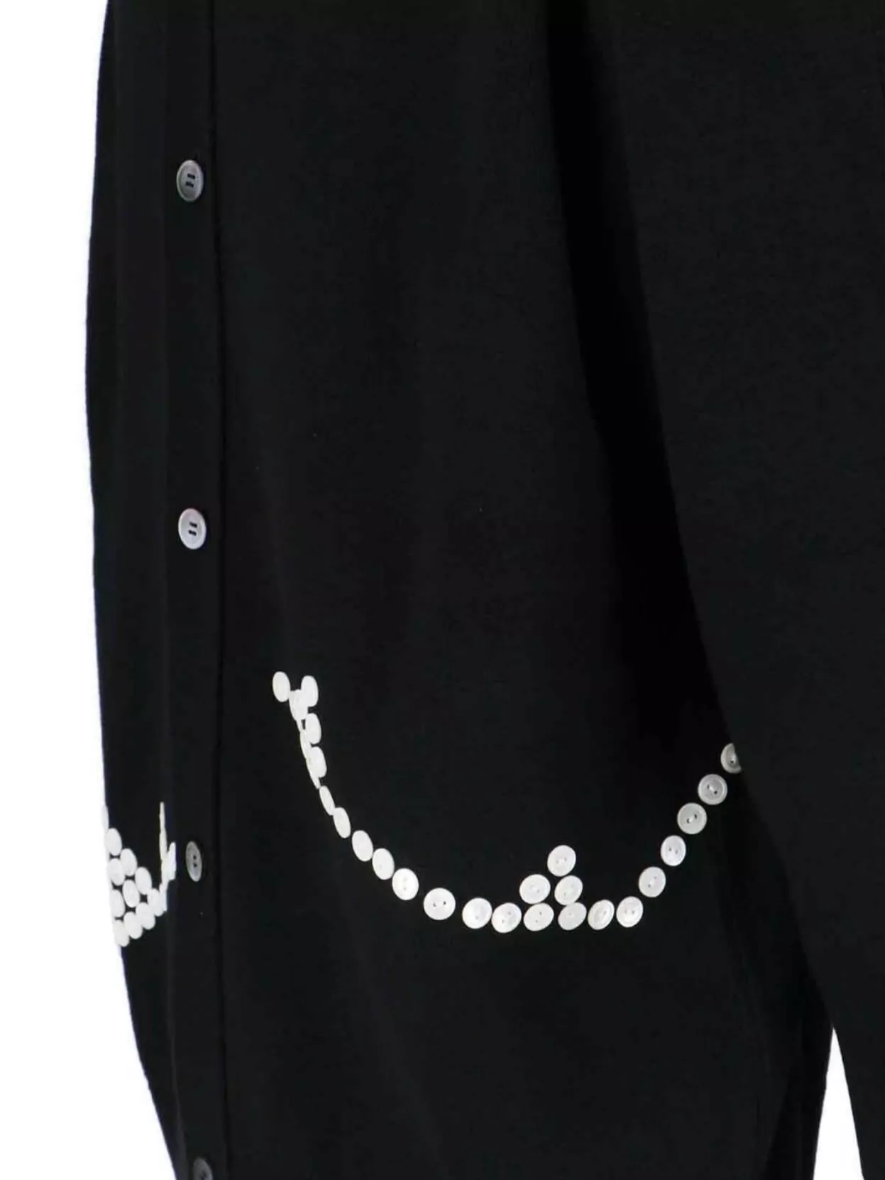 Comme Des Garçons Crewneck Sweater With Button Detailing And Decorative Pattern