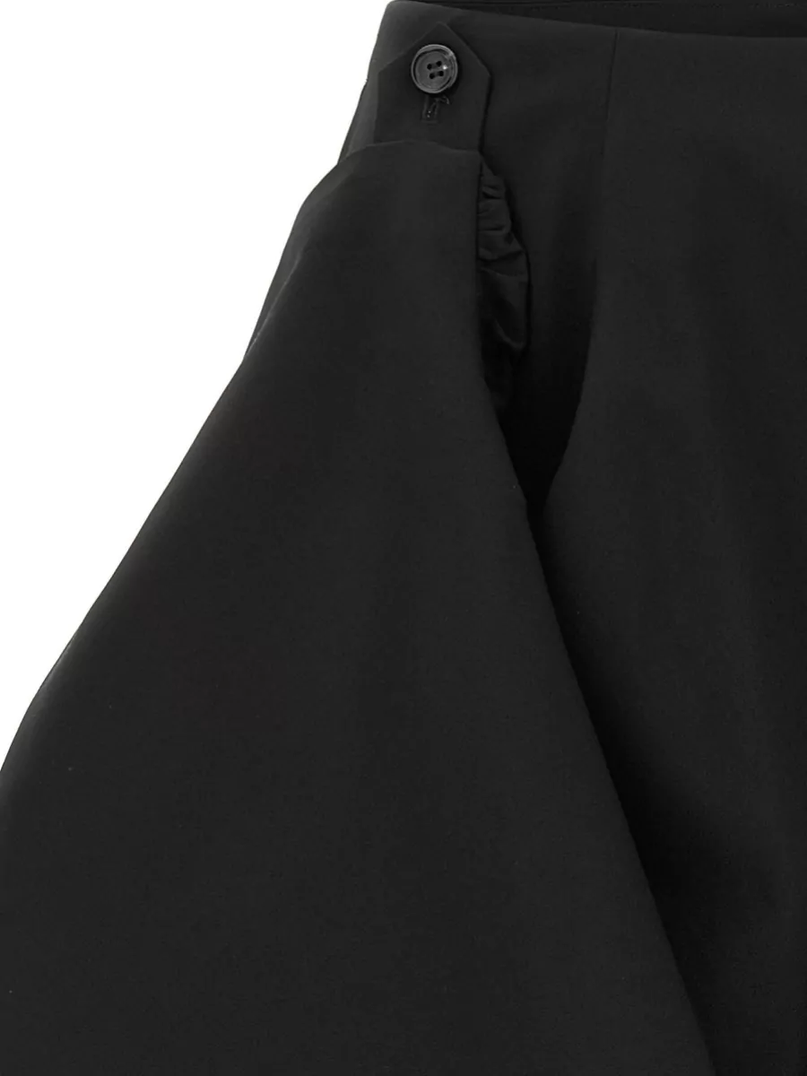 Comme Des Garçons Wool Asymmetric Draped Skirt