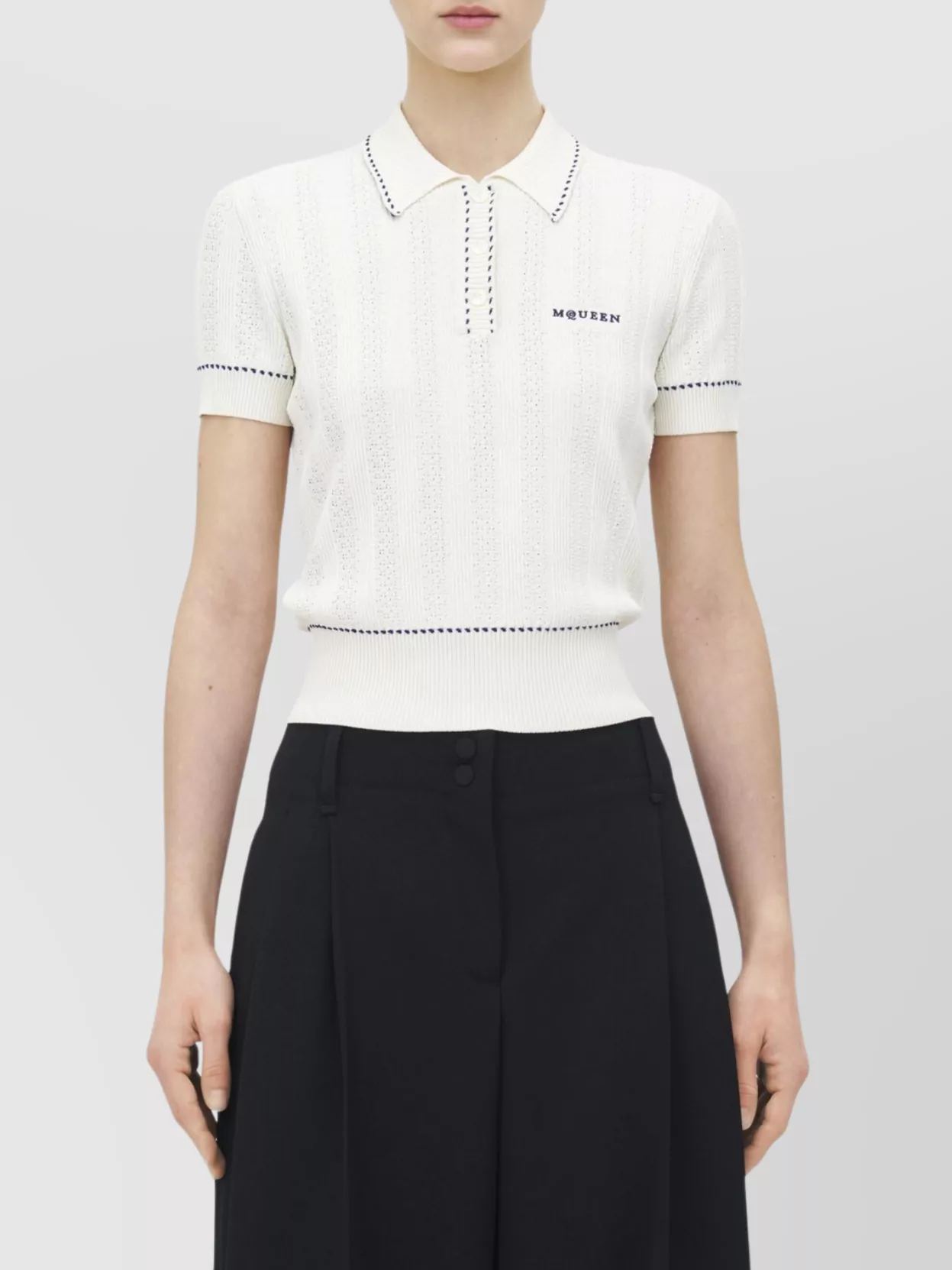 Alexander Mcqueen Ribbed Polo Shirt Contrast Trim