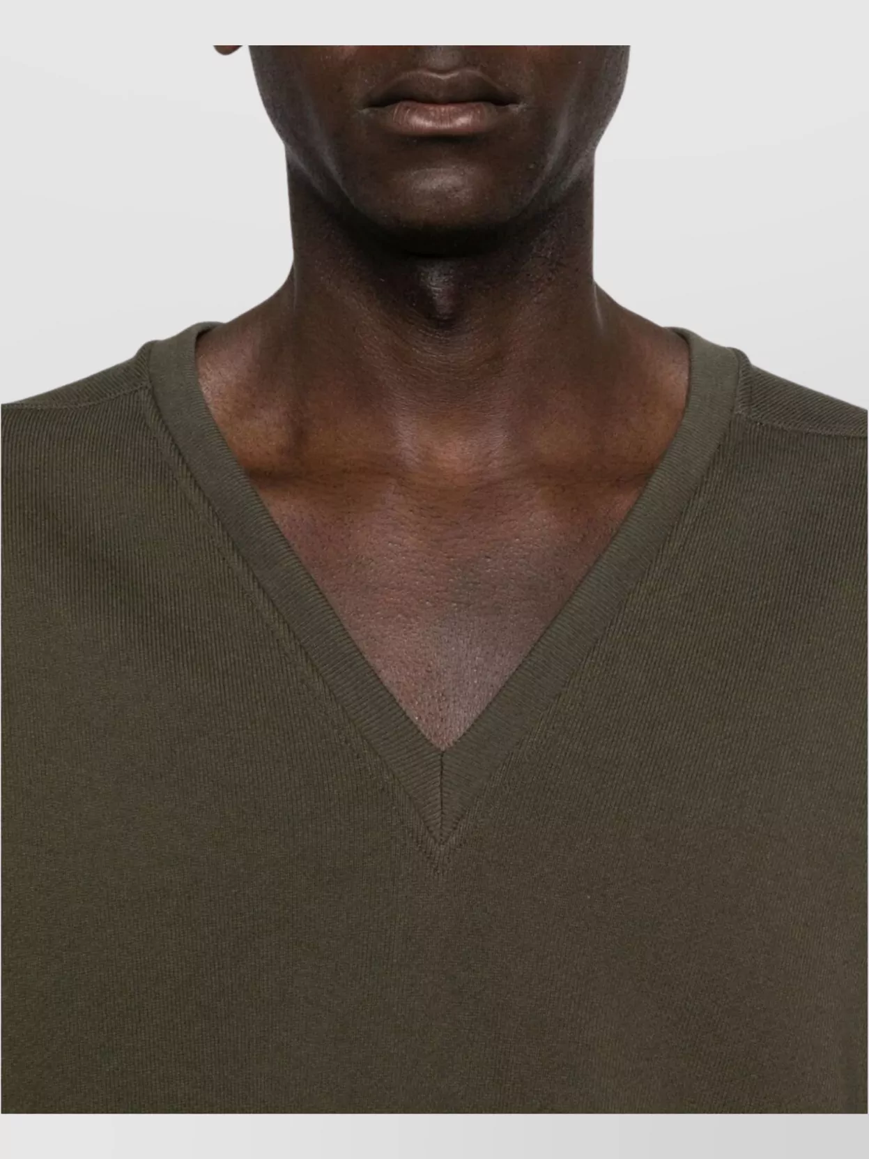 Rick Owens Oversized V Neck T-Shirt With Raw Hem