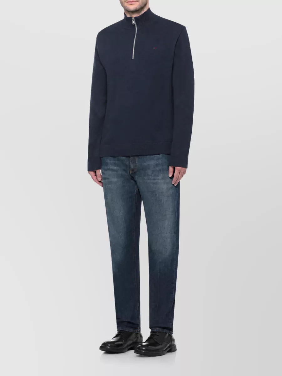 Tommy Hilfiger Cotton High Neck Zip Long Sleeve Sweatshirt