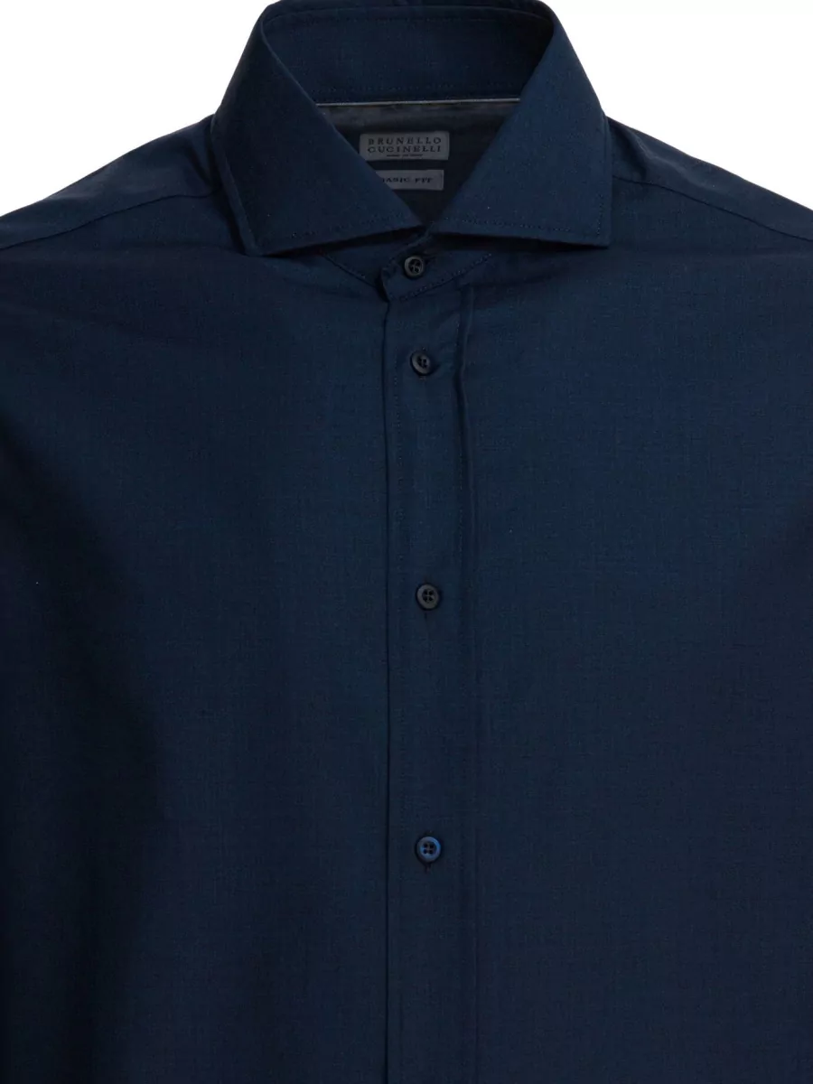 Brunello Cucinelli Long Sleeve Shirt Curved Hem Design