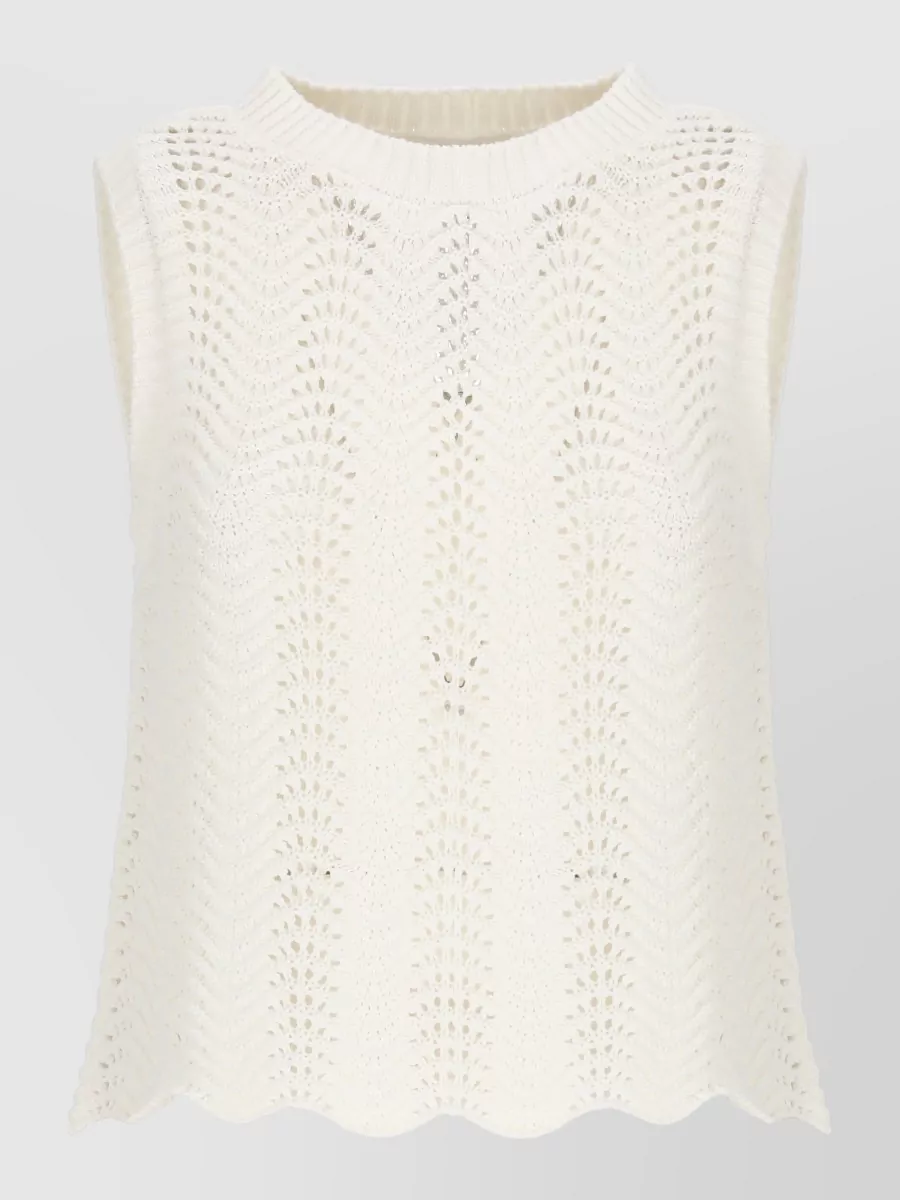 Loulou Studio Ribbed Perforated Sleeveless Top