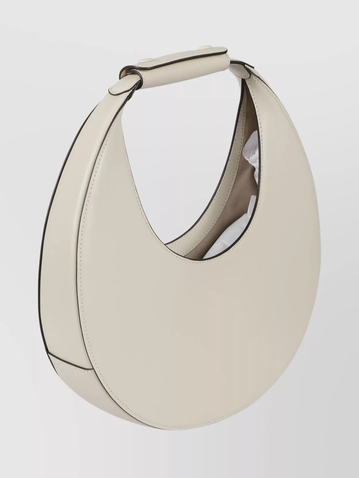 Staud Leather Tote Bag Curved Shape