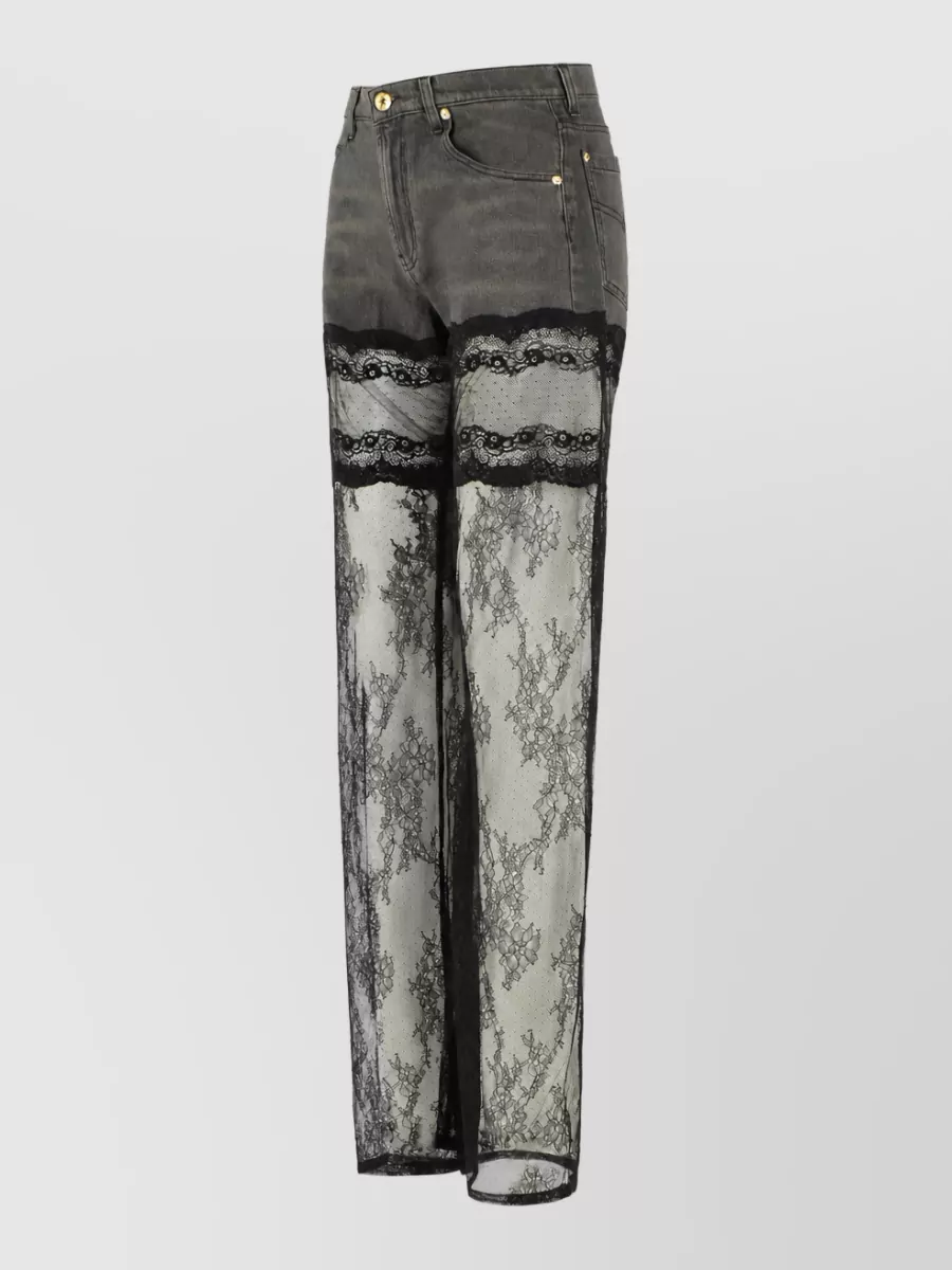 Blumarine Lace Straight-Leg Jeans