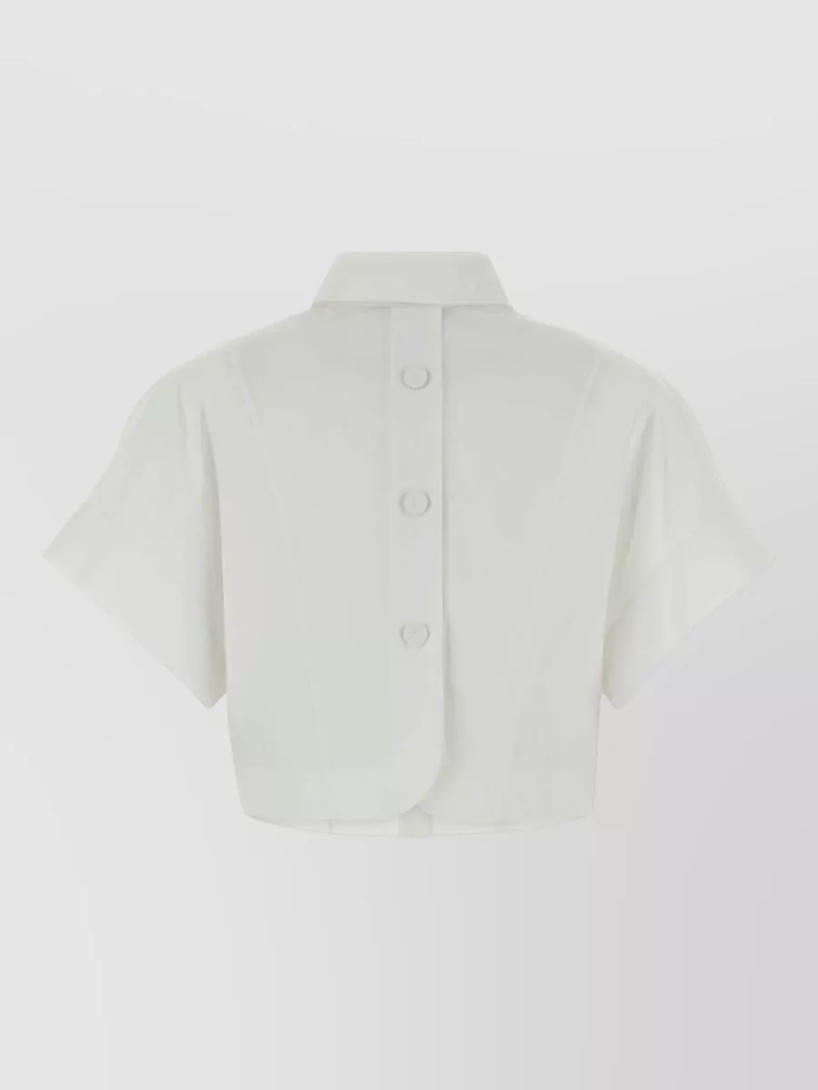 Fendi Cotton Cropped Short-Sleeve Shirt