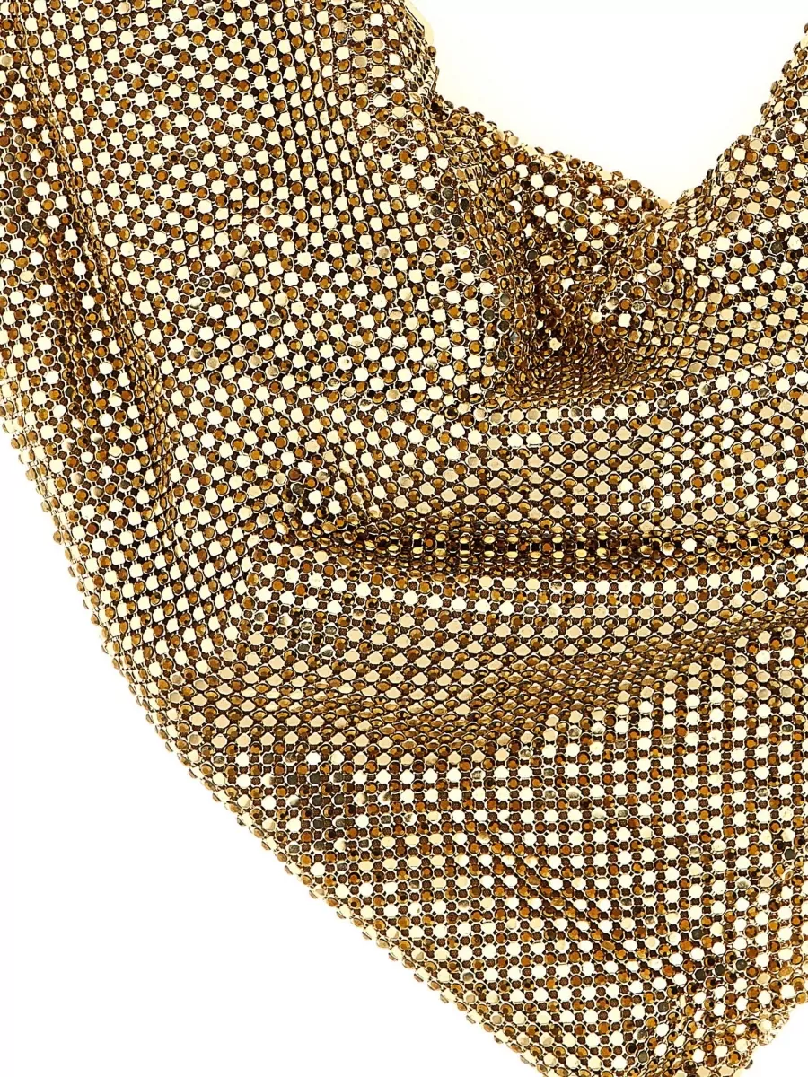 Benedetta Bruzziches Crystal-Embellished Draped Clutch Bag