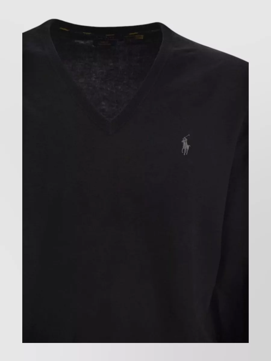 Polo Ralph Lauren Cotton Slim-Fit V-Neck Long-Sleeve Sweater