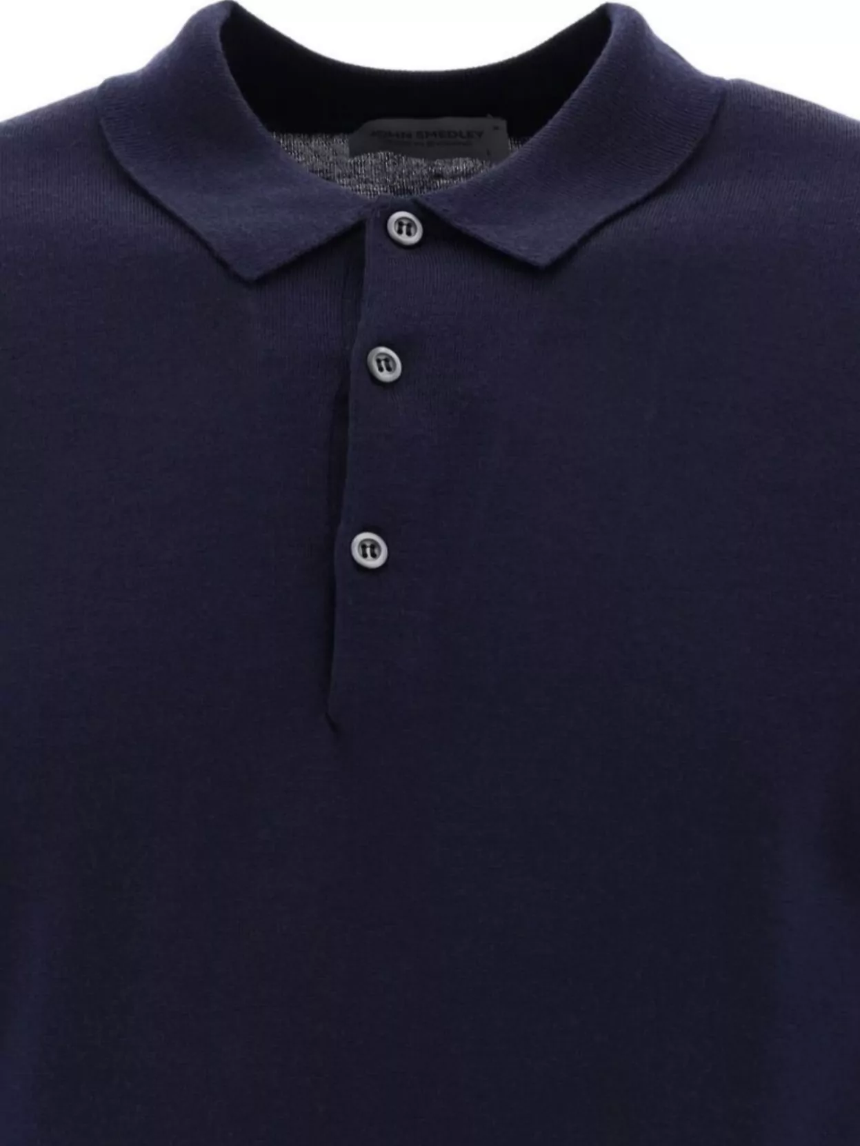 John Smedley Long Sleeve Polo Featuring Ribbed Cuffs