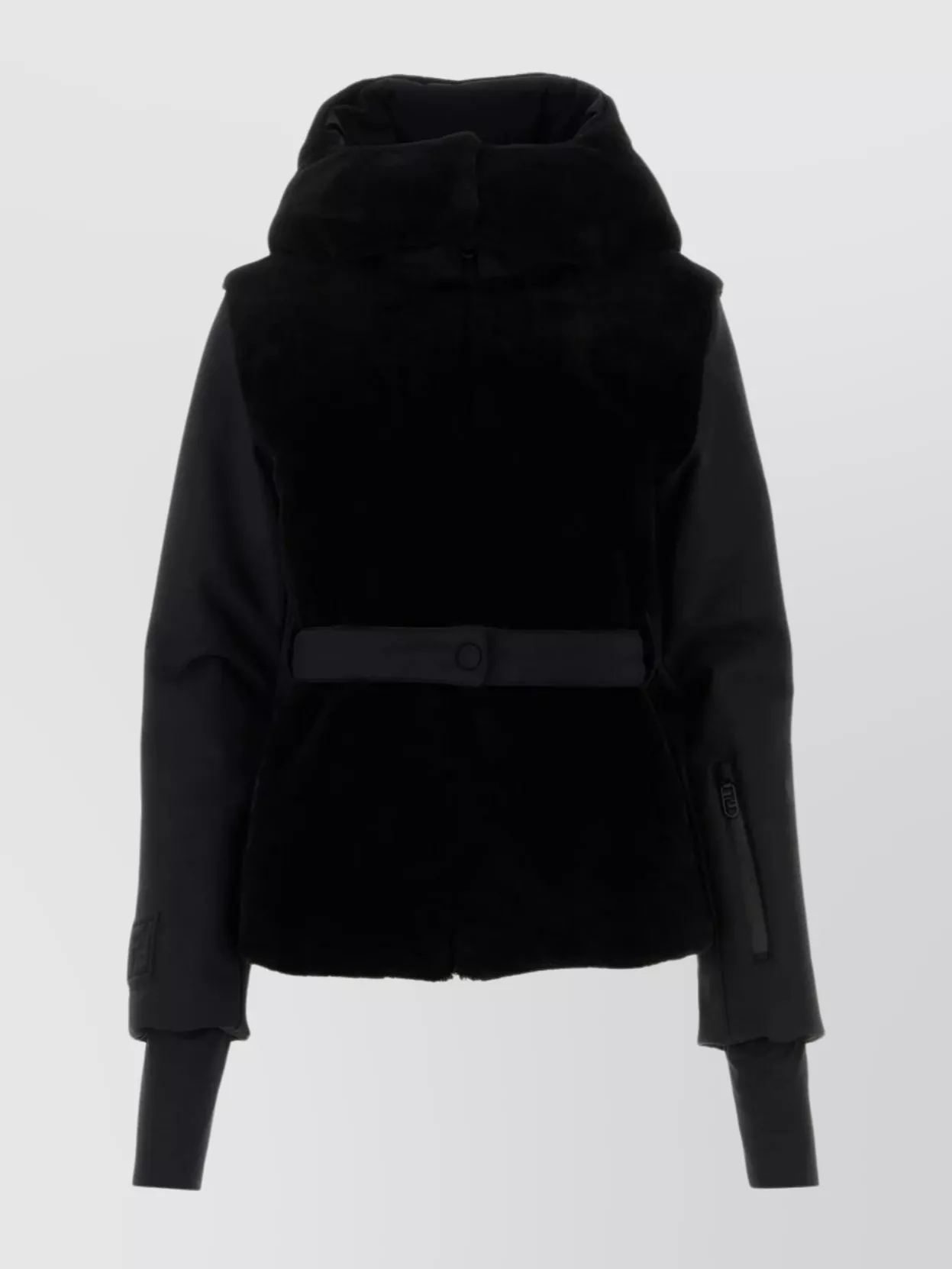 Shop Fendi Versatile Nylon Jacket With Removable Belt In Black