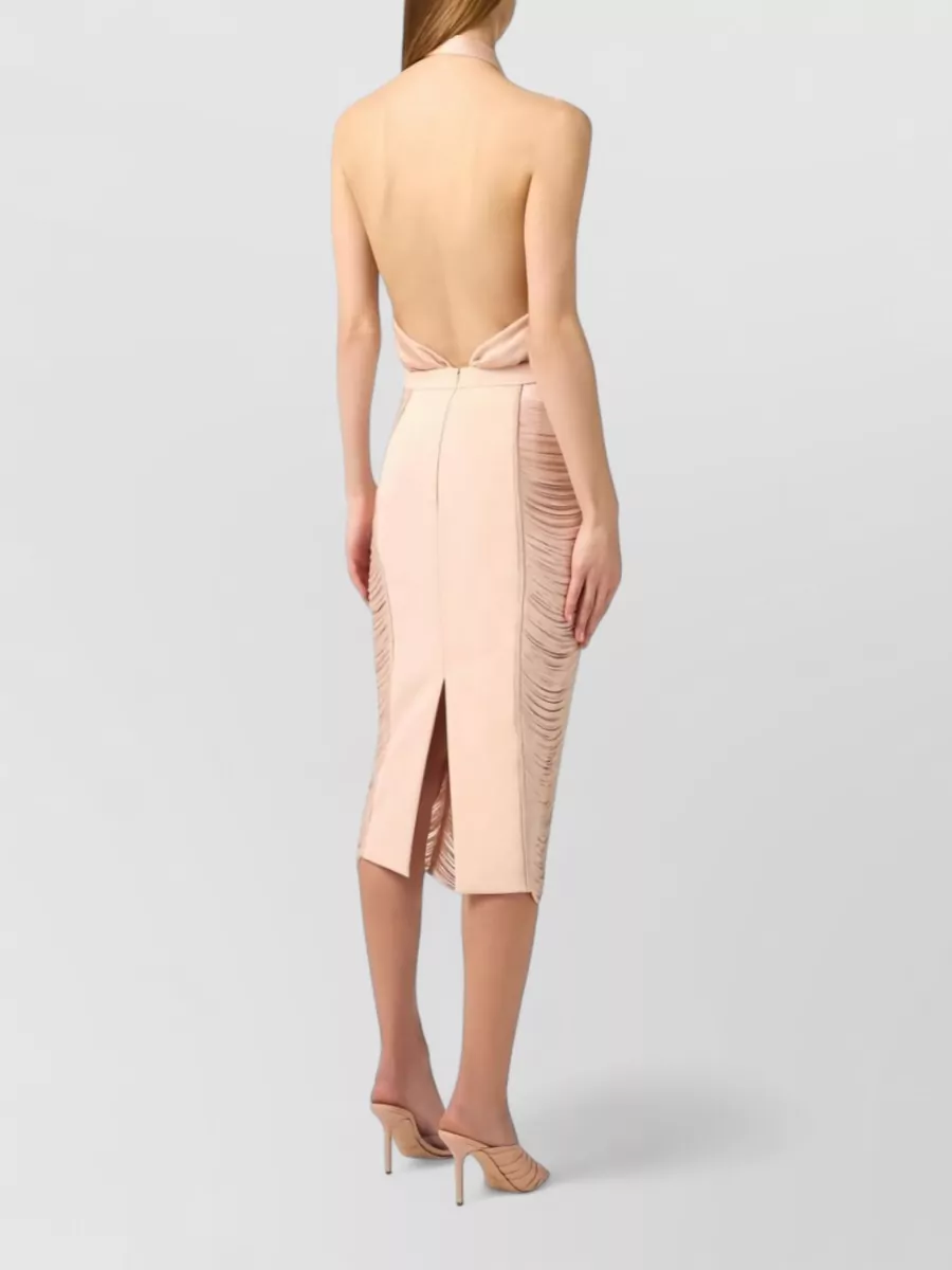 Elisabetta Franchi Halterneck Sleeveless Top Satin Silk Blend