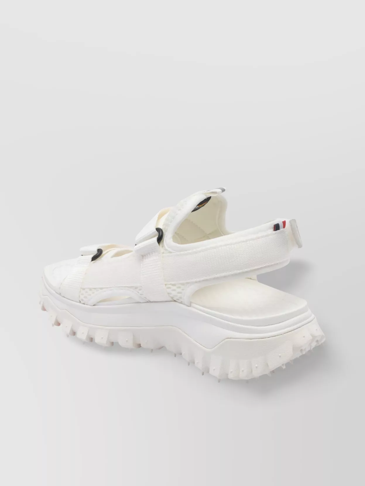 Moncler Round Toe Leather Chunky Sole Sandals