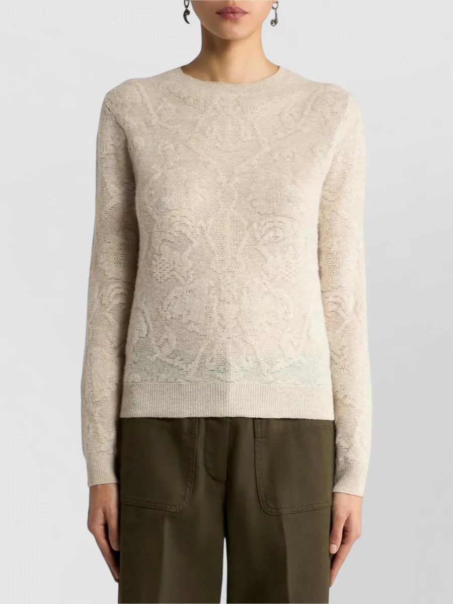 Etro Wool Crewneck Long-Sleeve Sweatshirt