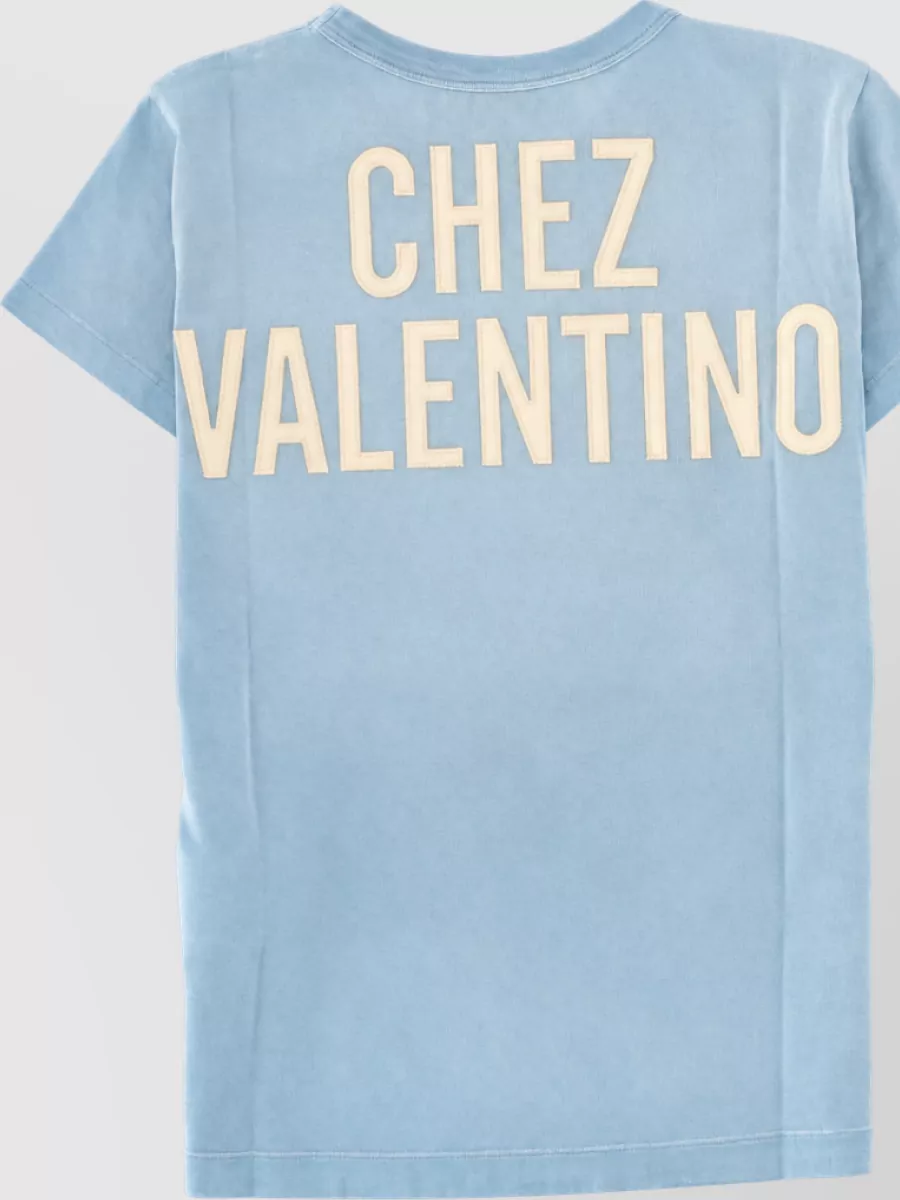 Valentino Cotton T Shirt Crew Neck Graphic Print