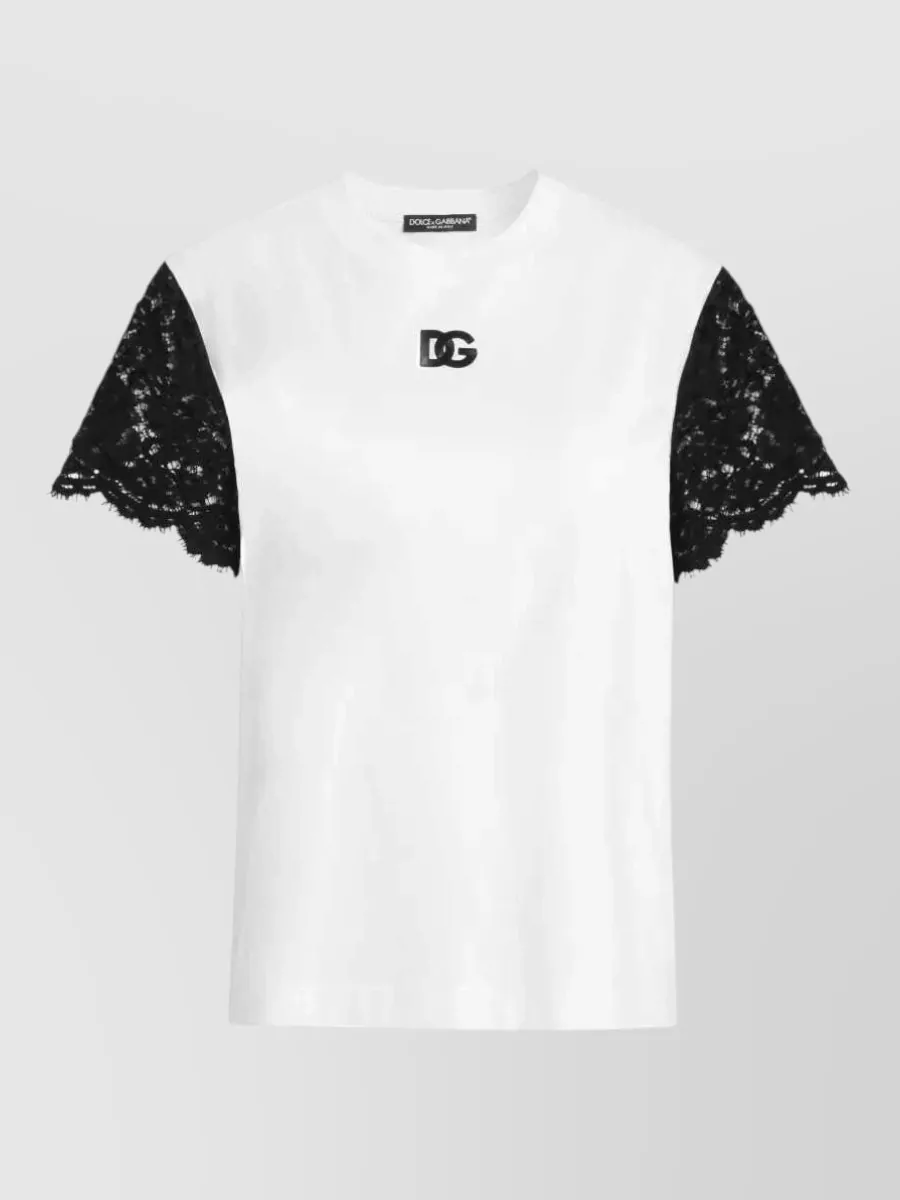 Dolce&Gabbana Cotton lace short-sleeve t-shirt
