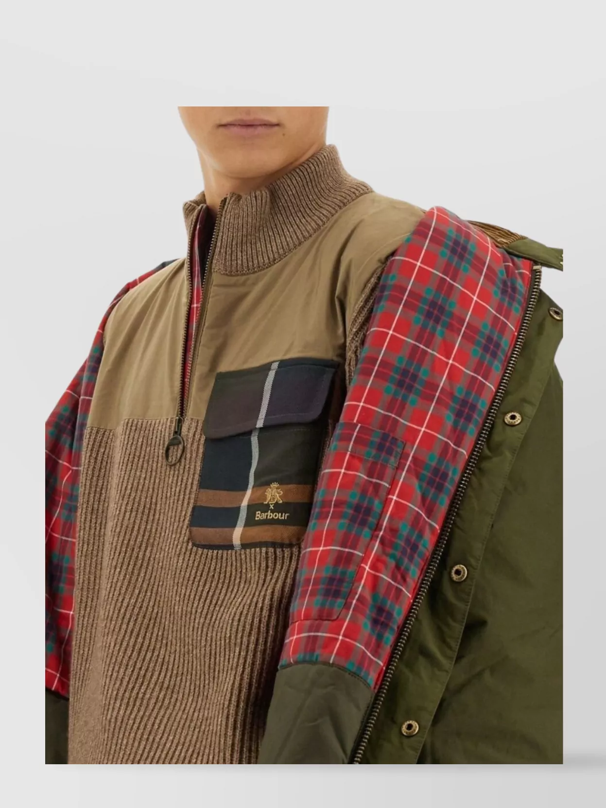 Barbour Pocket Panel Ribbed Texture Sweater