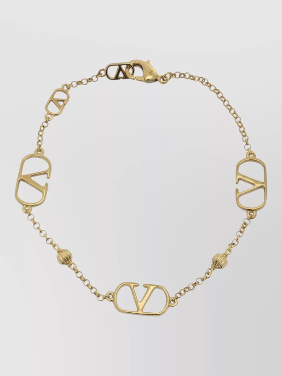 Valentino Garavani brass vlogo chain bracelet