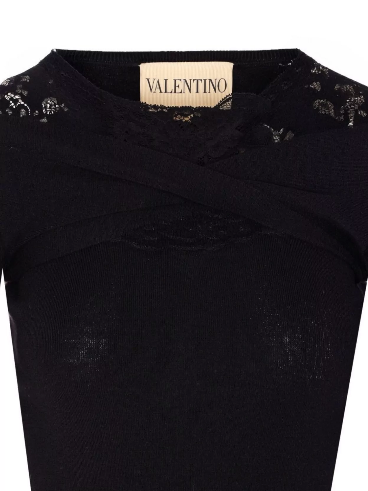 Valentino Garavani Knitwear With Lace Cuffs And Long Sleeves