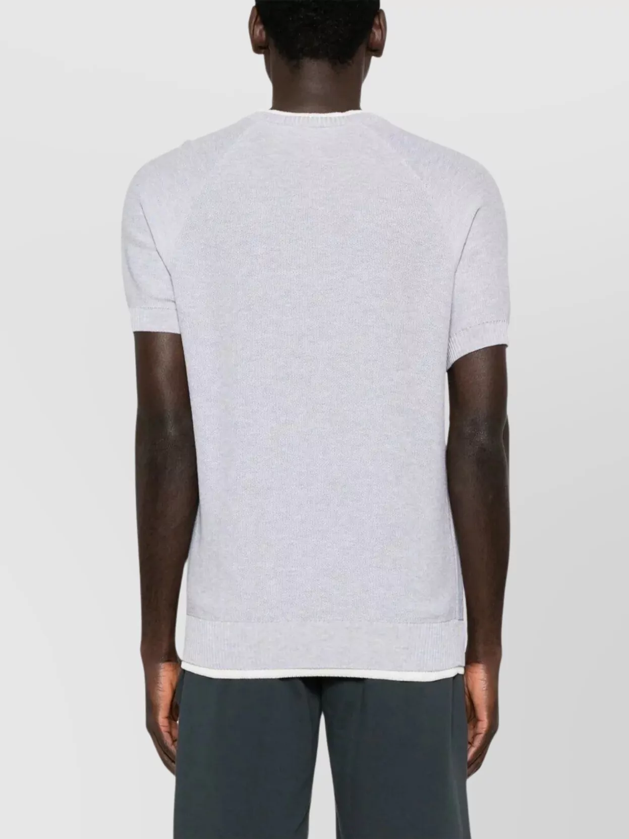Eleventy Crew Neck Striped Detail T-Shirt