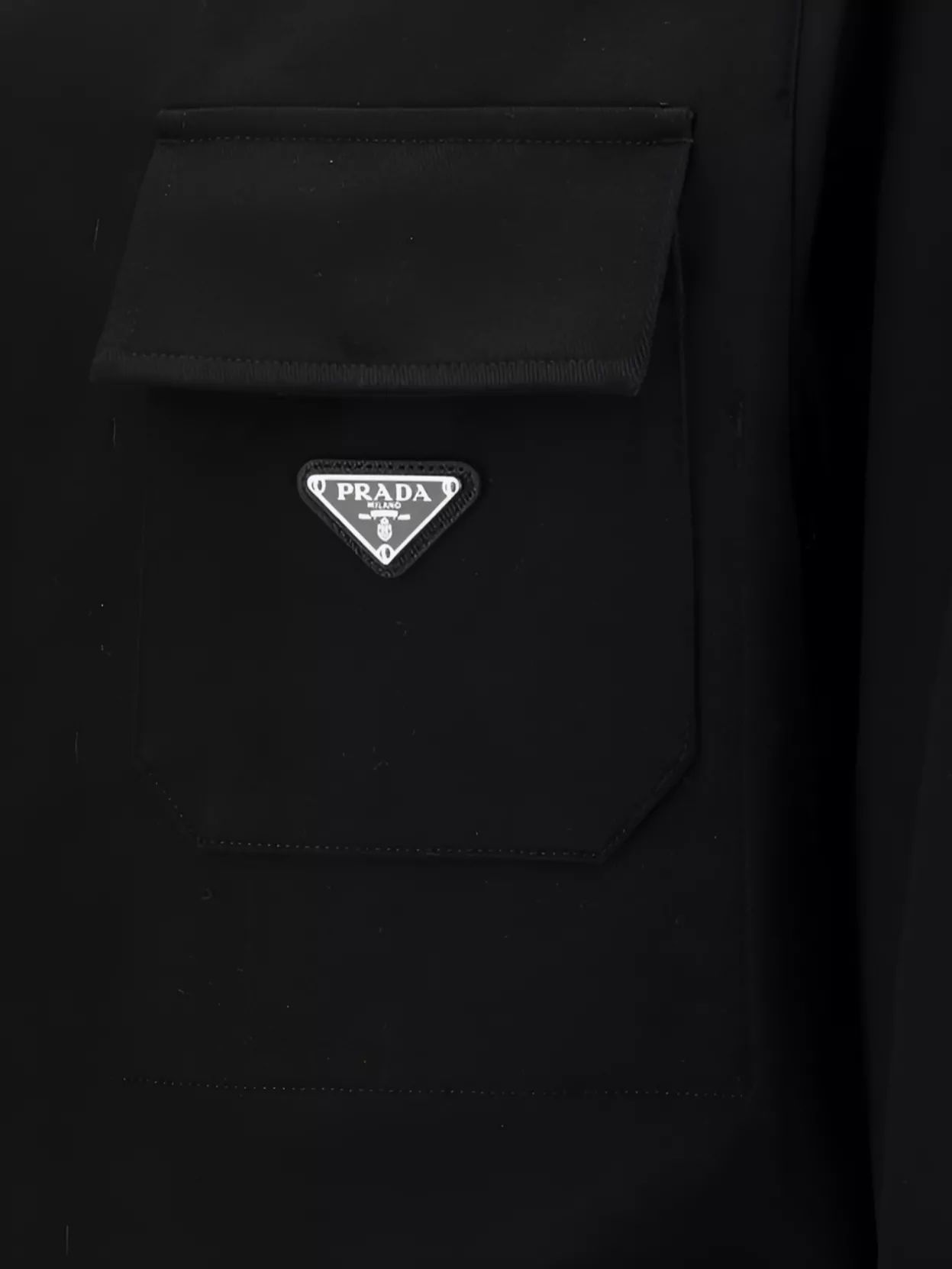 Prada Structured Cotton Shirt Jacket With Four Pockets