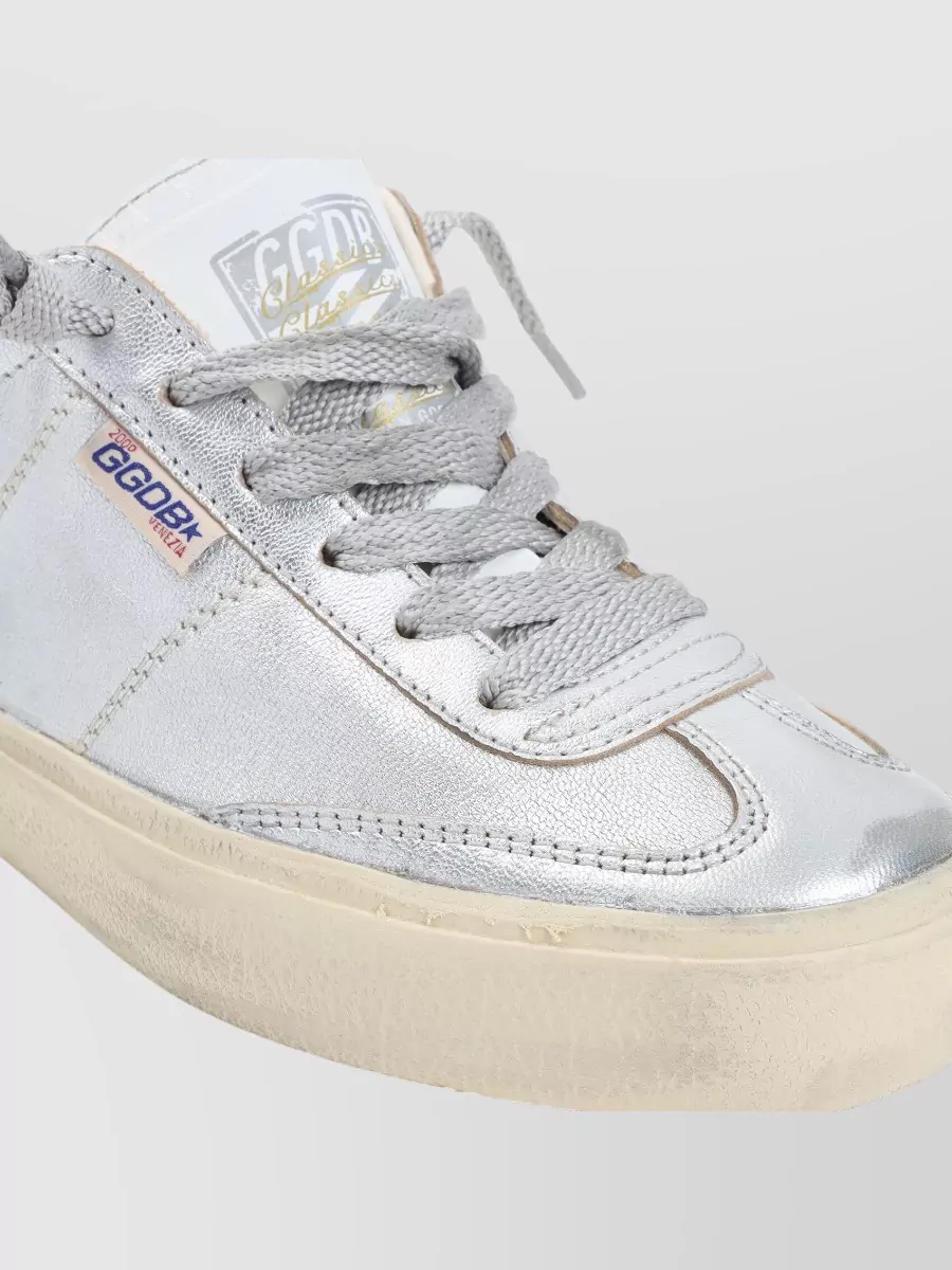Golden Goose Soulstar Low Top Metallic Sneakers Rubber Sole