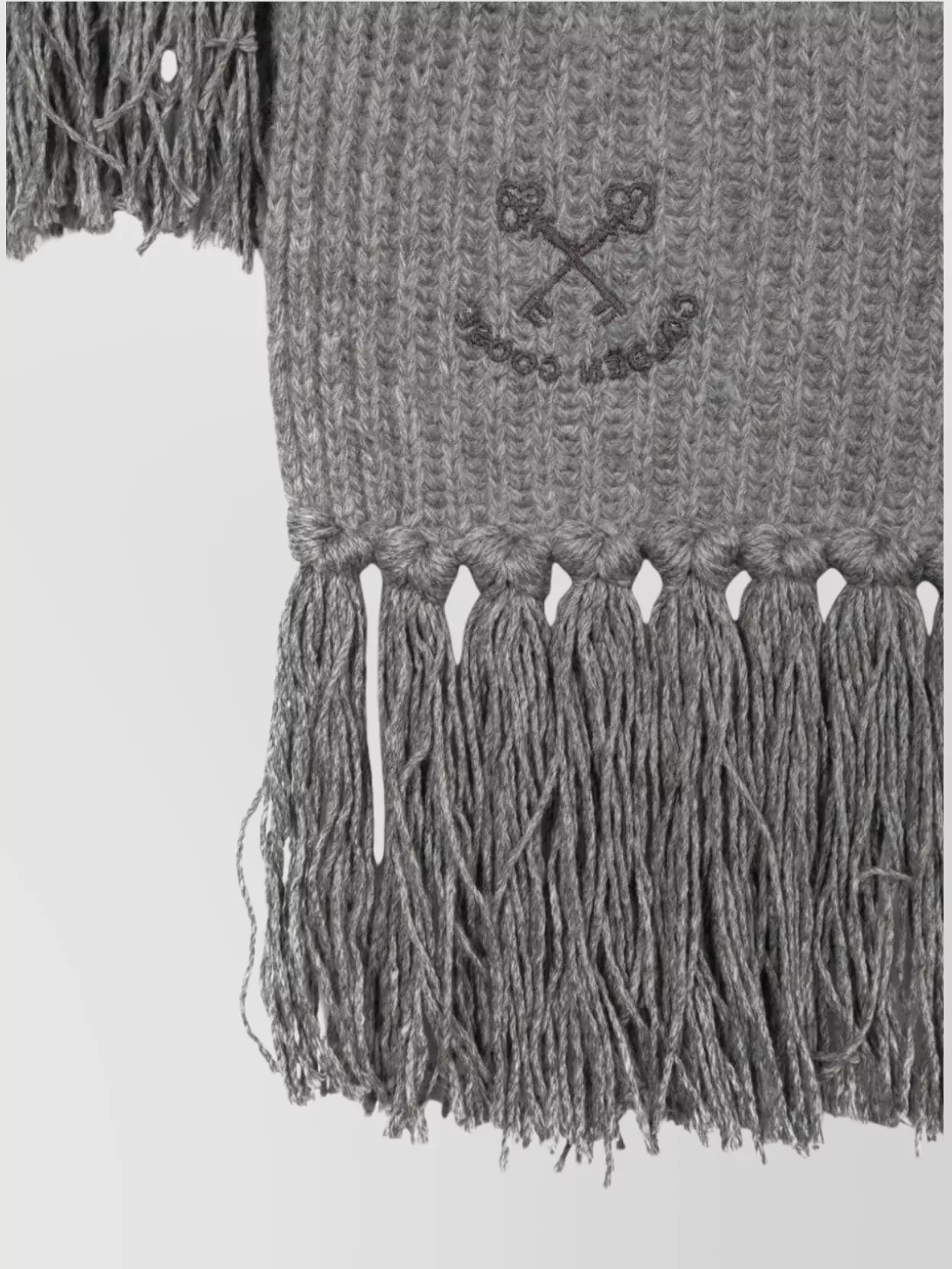 Golden Goose Brushed Fringed Rectangle Ribbed Wraparound Scarf